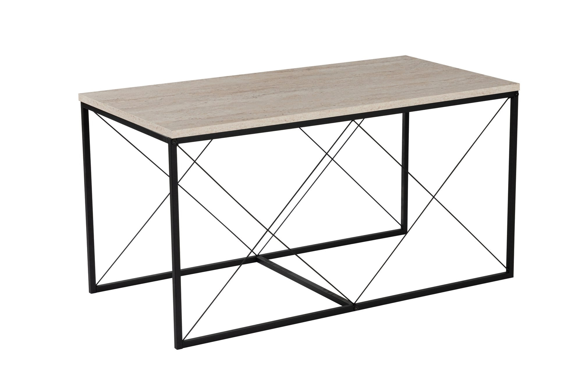 Set masute de cafea, Hanah Home, pal melaminat, negru travertin, 100x50x52 cm + 45x45x52 cm — imaginea 8