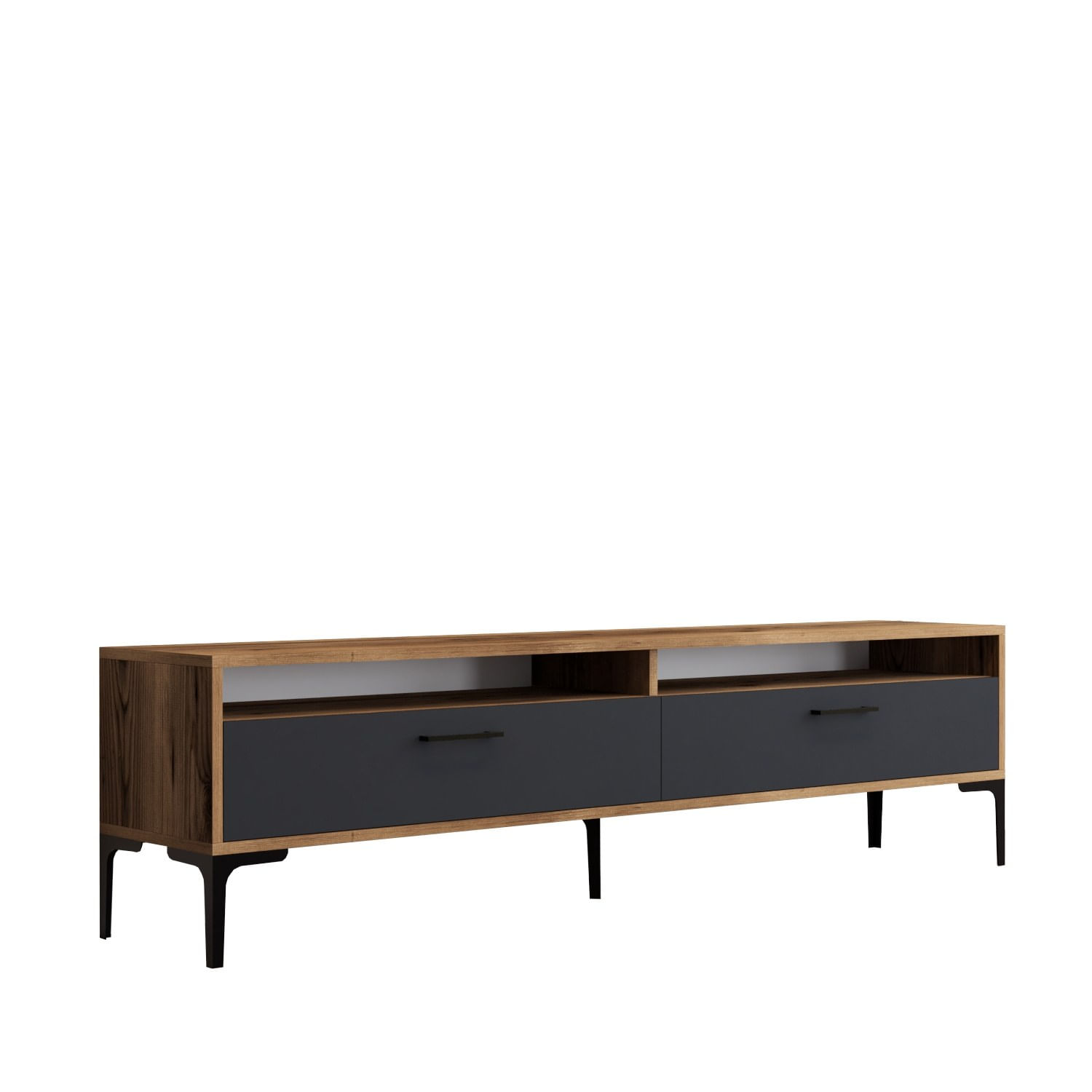 Comoda tv, Hanah Home, pal melaminat, nuc antracit, 180x47x35 cm — imaginea 3