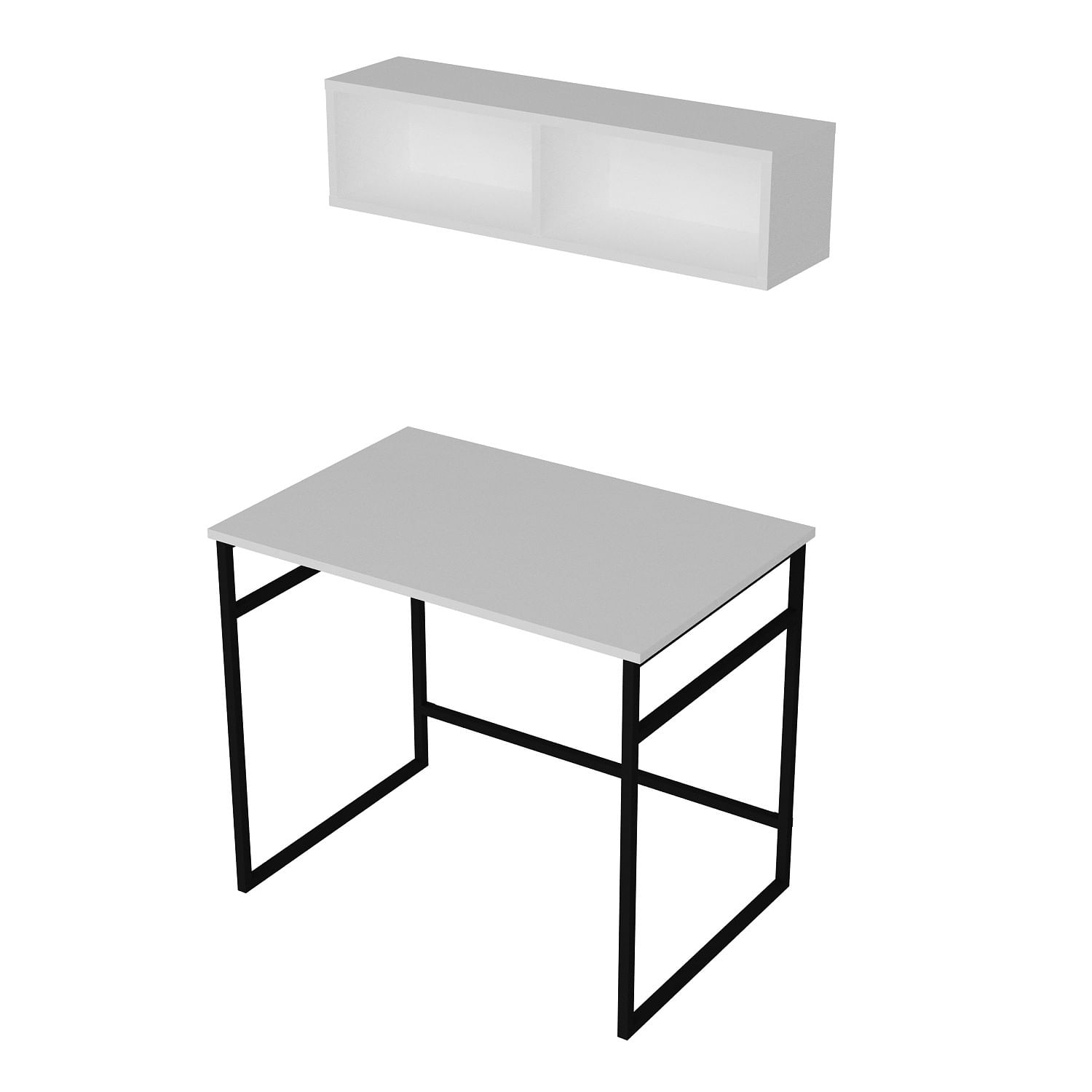 Birou de studiu, Hanah Home, pal melaminat, alb negru, 90x60x75 cm — imaginea 6