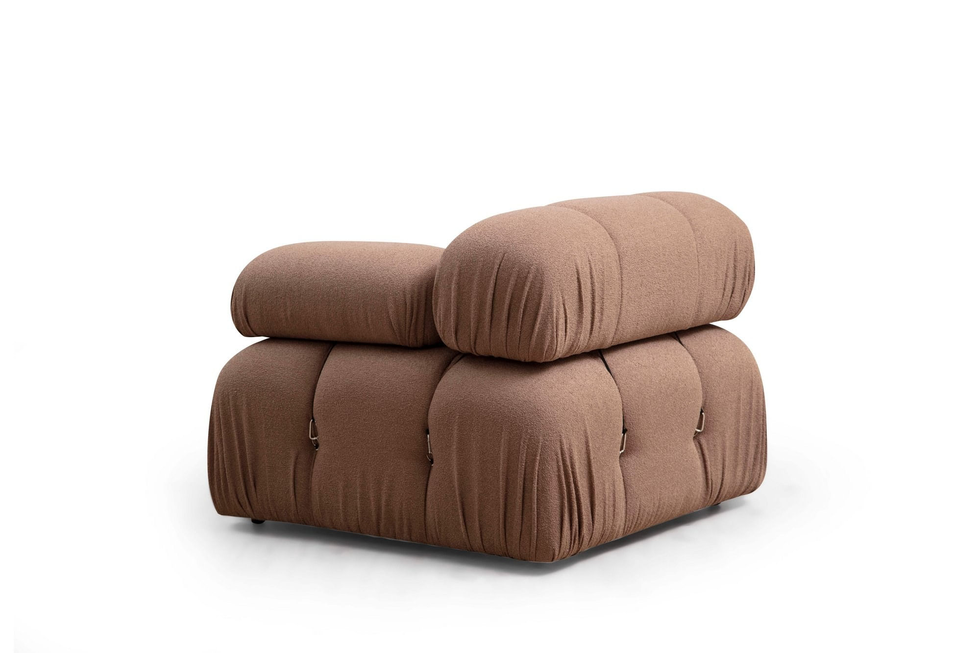 Canapea 1 loc, Hanah Home, tesatura bouclé, maro, 95x95x75 cm — imaginea 3