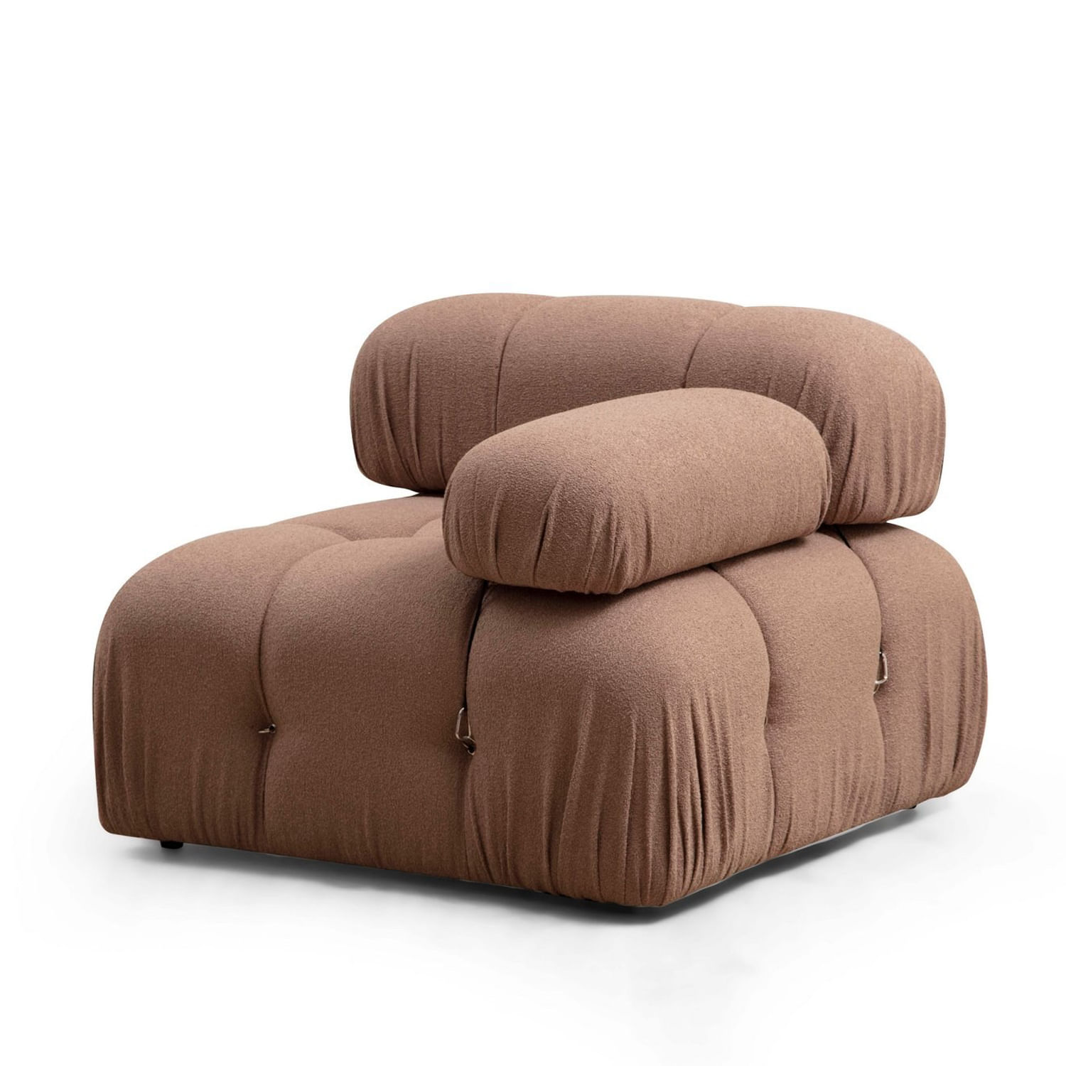 Canapea 1 loc, Hanah Home, tesatura bouclé, maro, 95x95x75 cm — imaginea 5