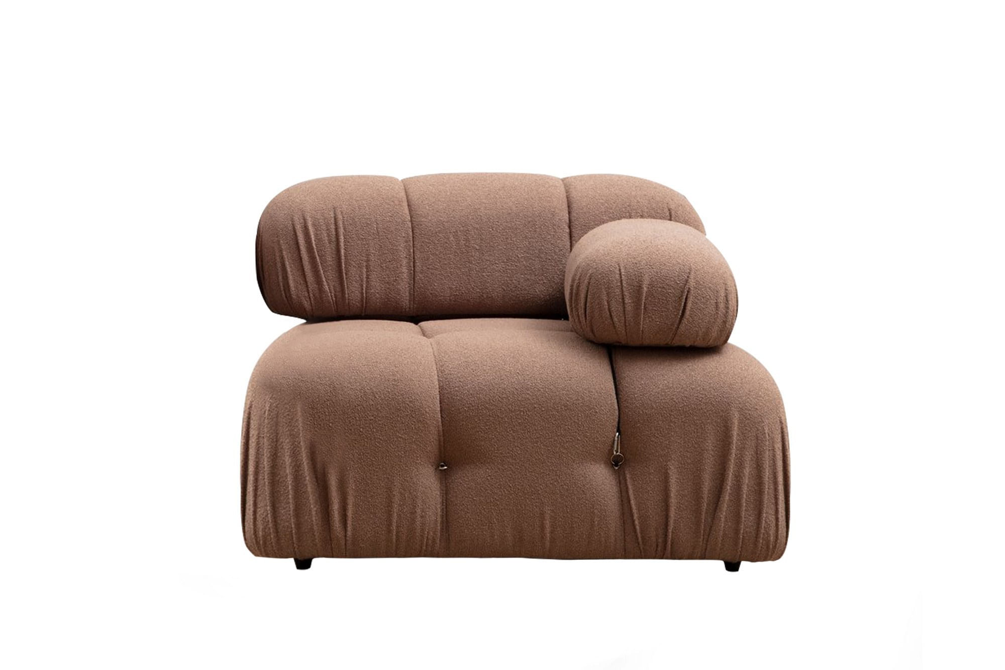 Canapea 1 loc, Hanah Home, tesatura bouclé, maro, 95x95x75 cm — imaginea 7