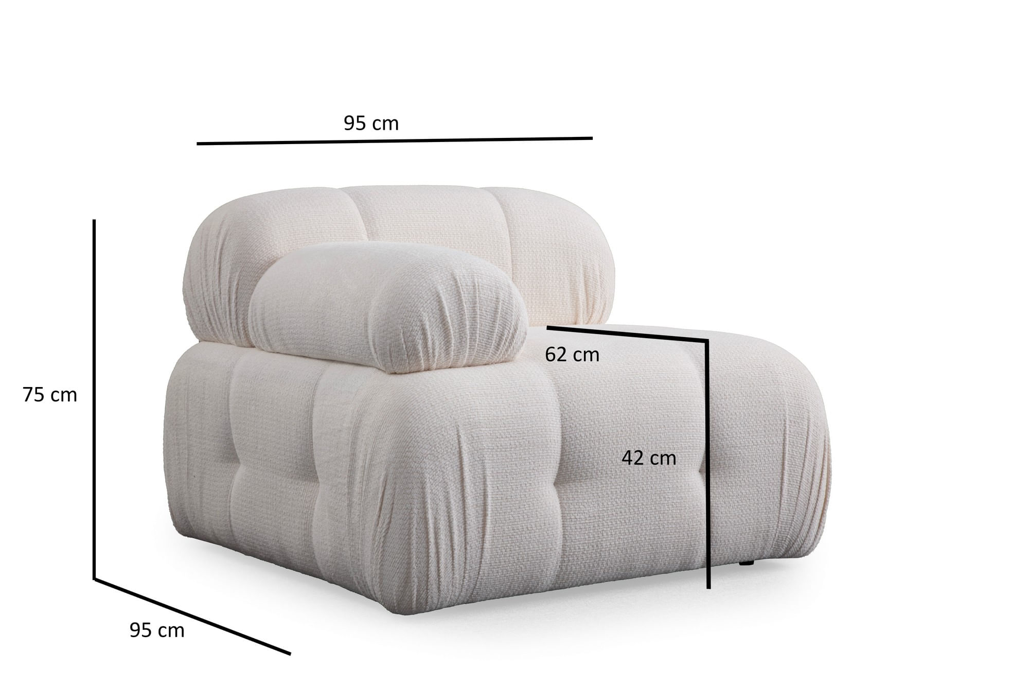 Canapea 2 locuri, Atelier Del Sofa, lemn de fag si pal, alb, 190x95x75 cm — imaginea 3