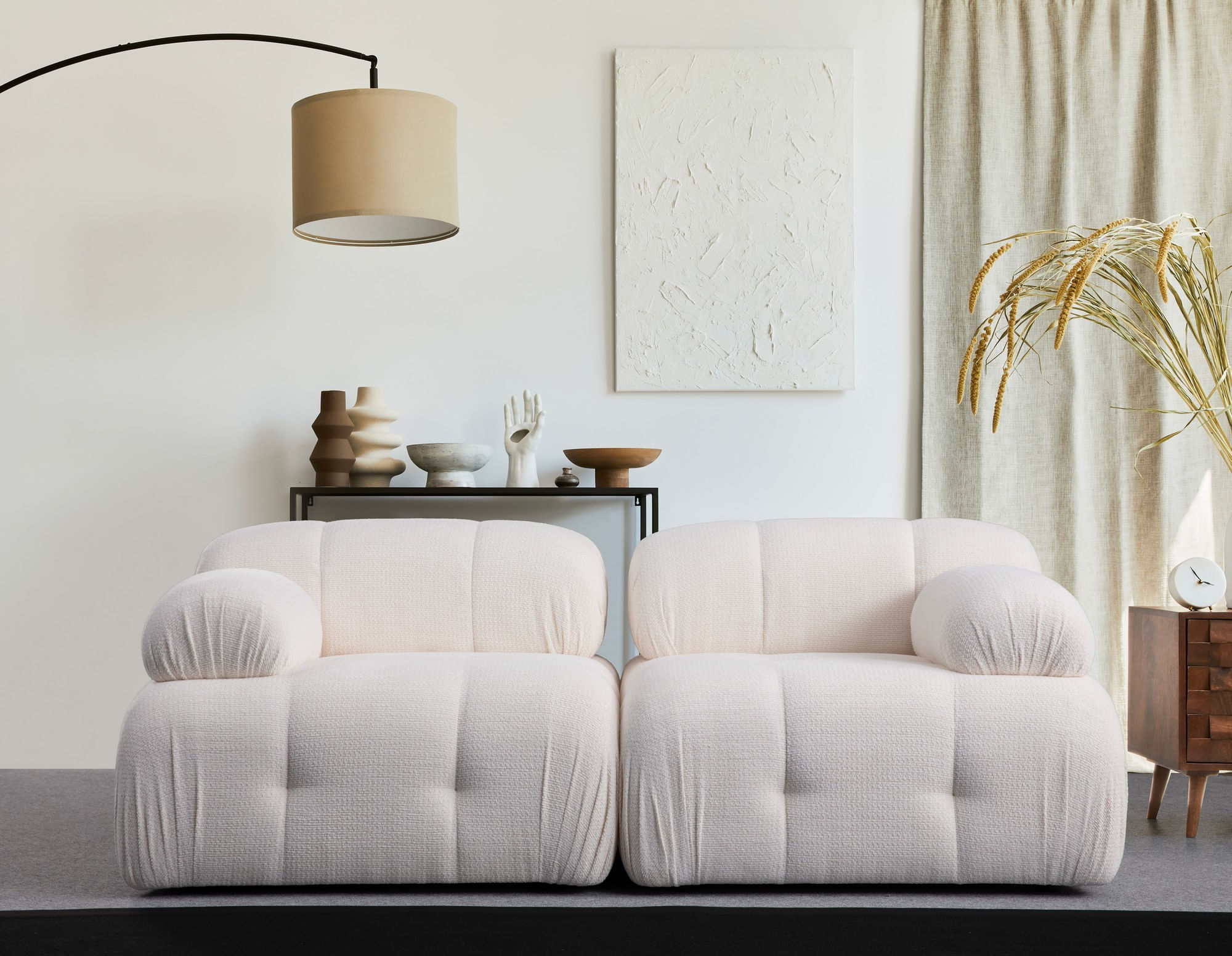 Canapea 2 locuri, Atelier Del Sofa, lemn de fag si pal, alb, 190x95x75 cm — imaginea 7