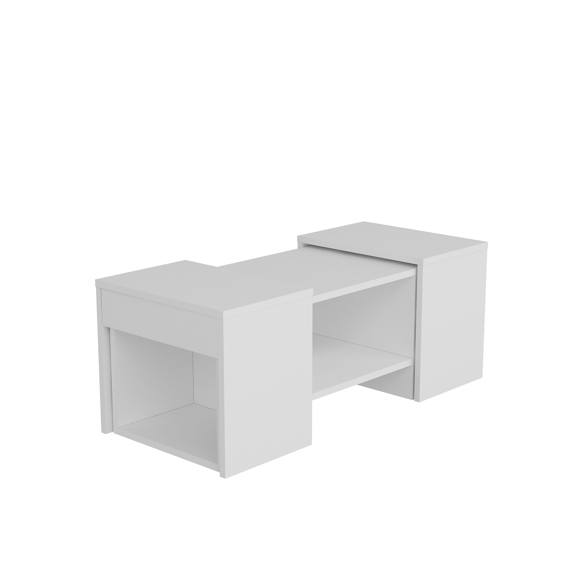 Set masute de cafea, Hanah Home, pal melaminat, alb, 100x40x37 cm — imaginea 5