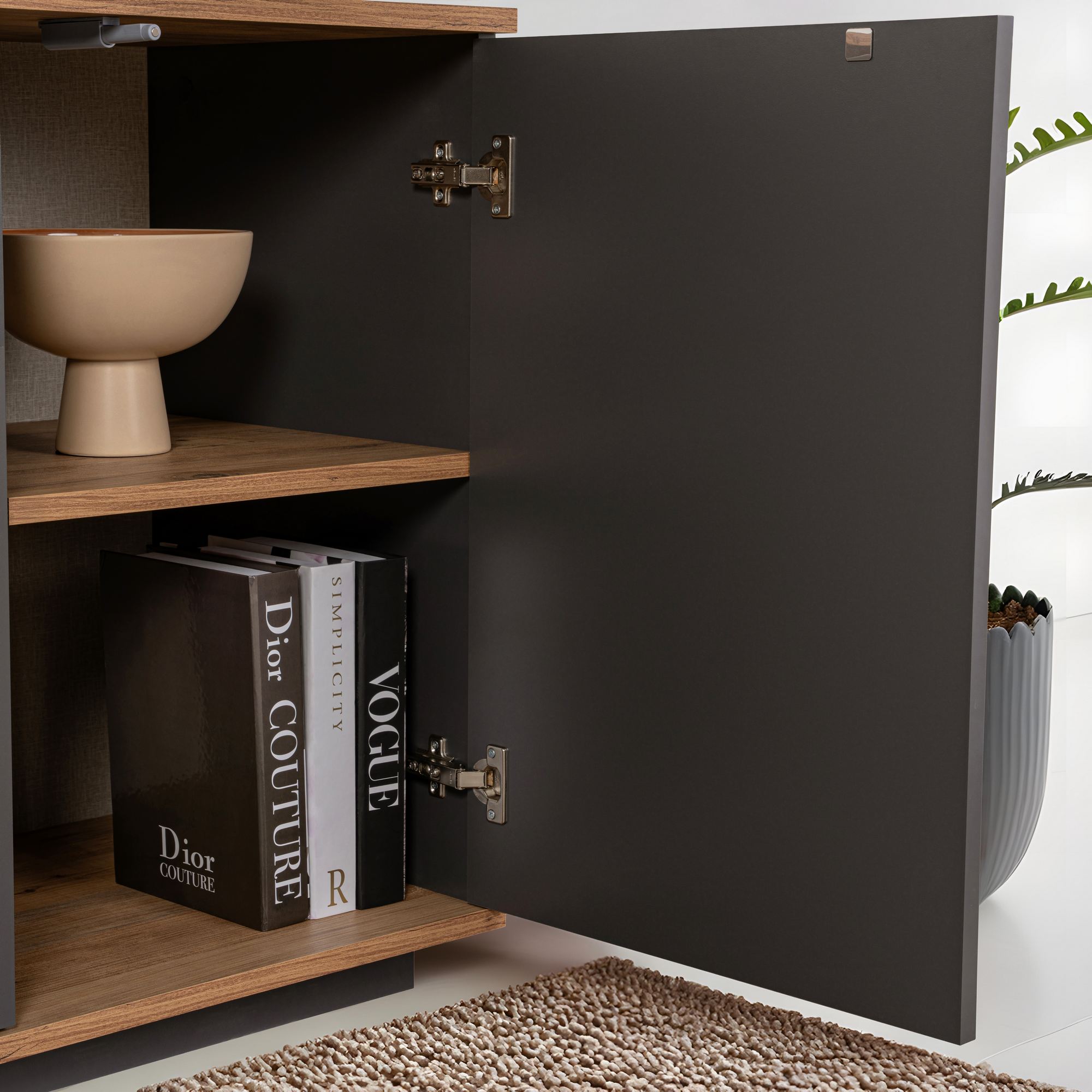 Consola, Hanah Home, pal melaminat, antracit si pin atlantic, 180x44.5x75 cm — imaginea 5