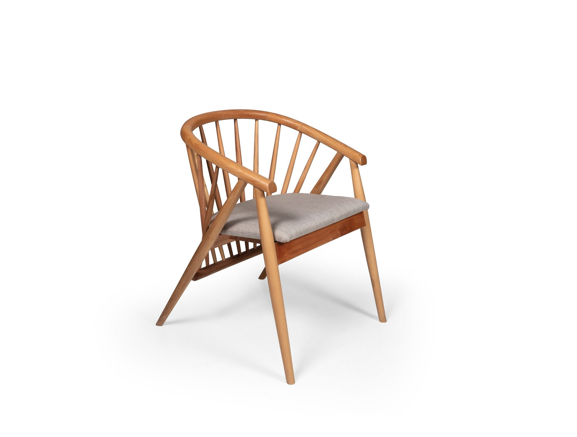 Fotoliu, Hanah Home, lemn de fag, natural, 55x77x47 cm, tapiterie in