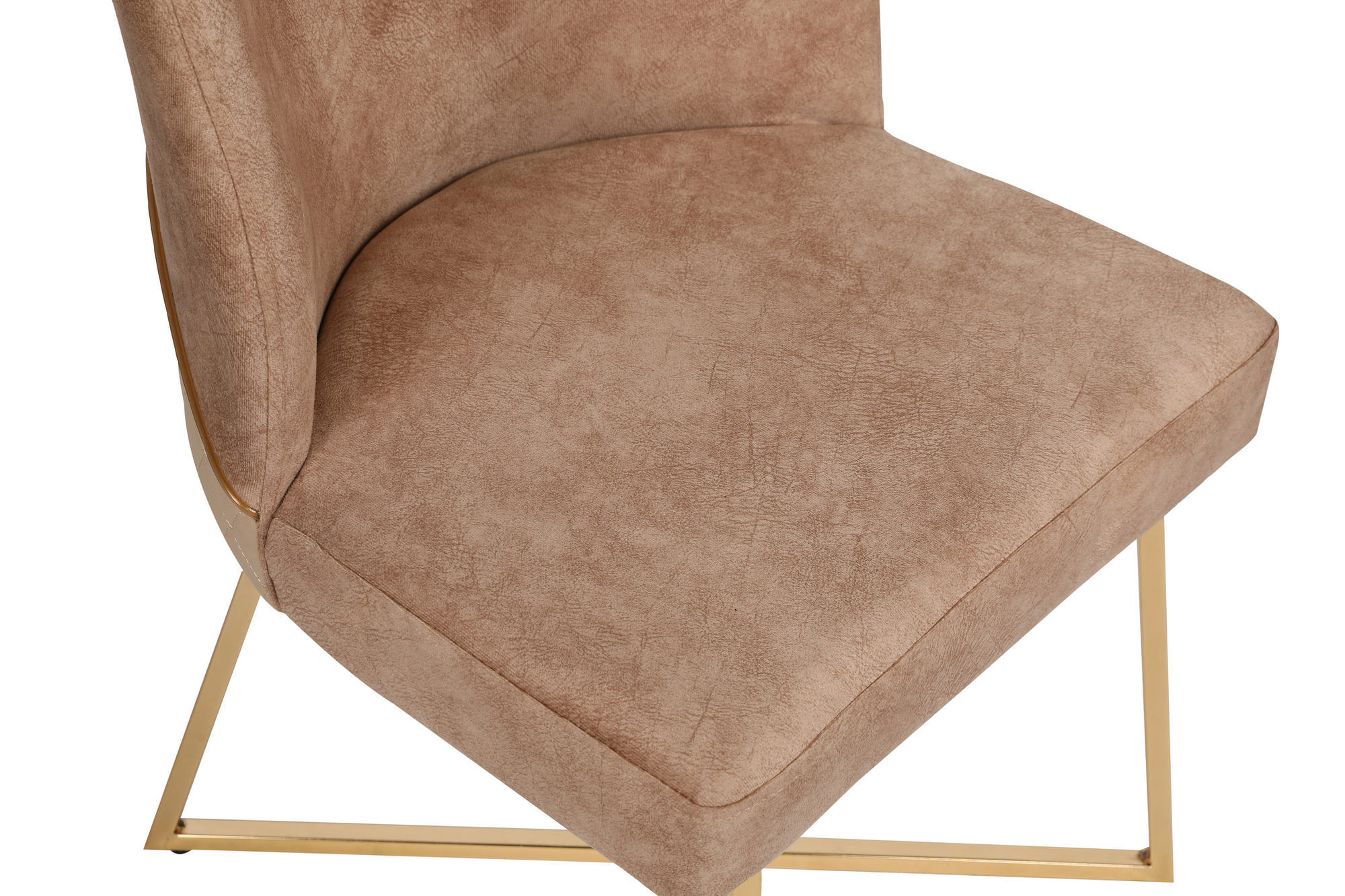 Set scaune, Hanah Home, metal, catifea, auriu maro, 50x49x90 cm, 4 bucati — imaginea 6
