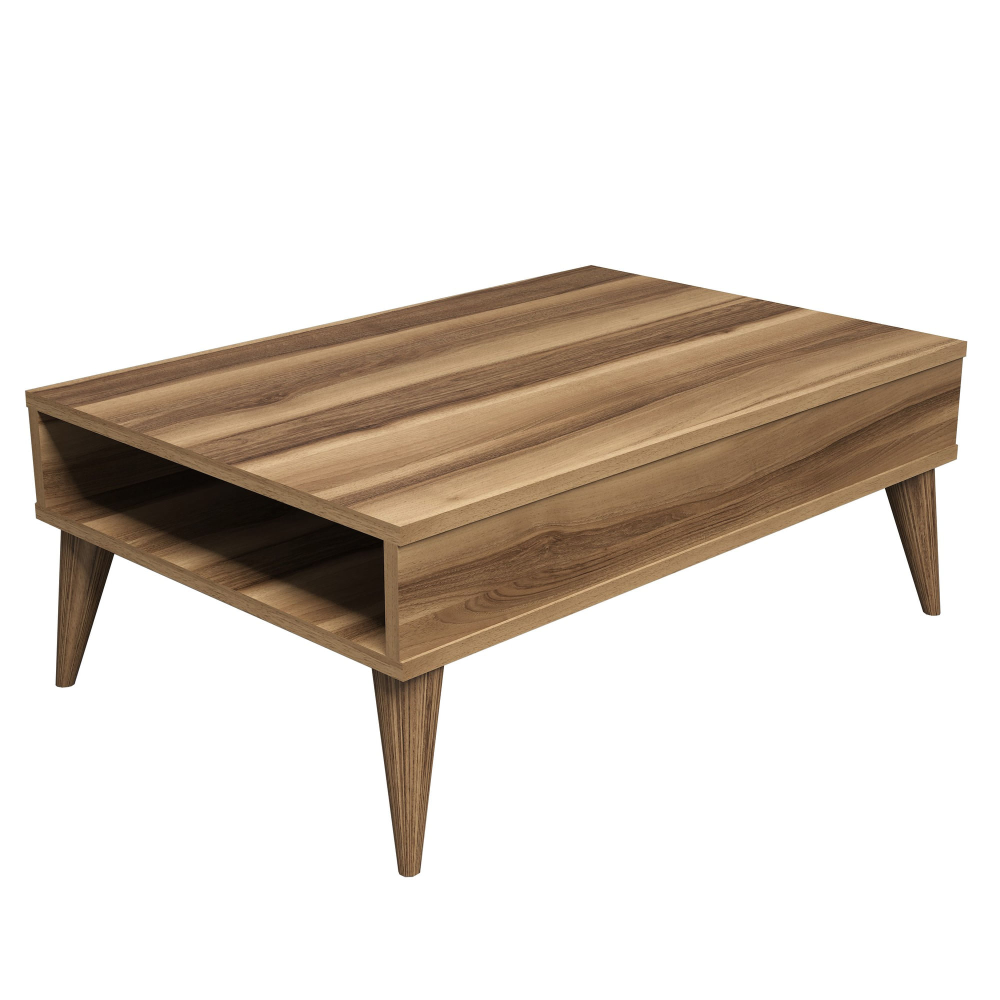 Masa de cafea, Hanah Home, pal melaminat, nuc, 90x60x34.6 cm — imaginea 4