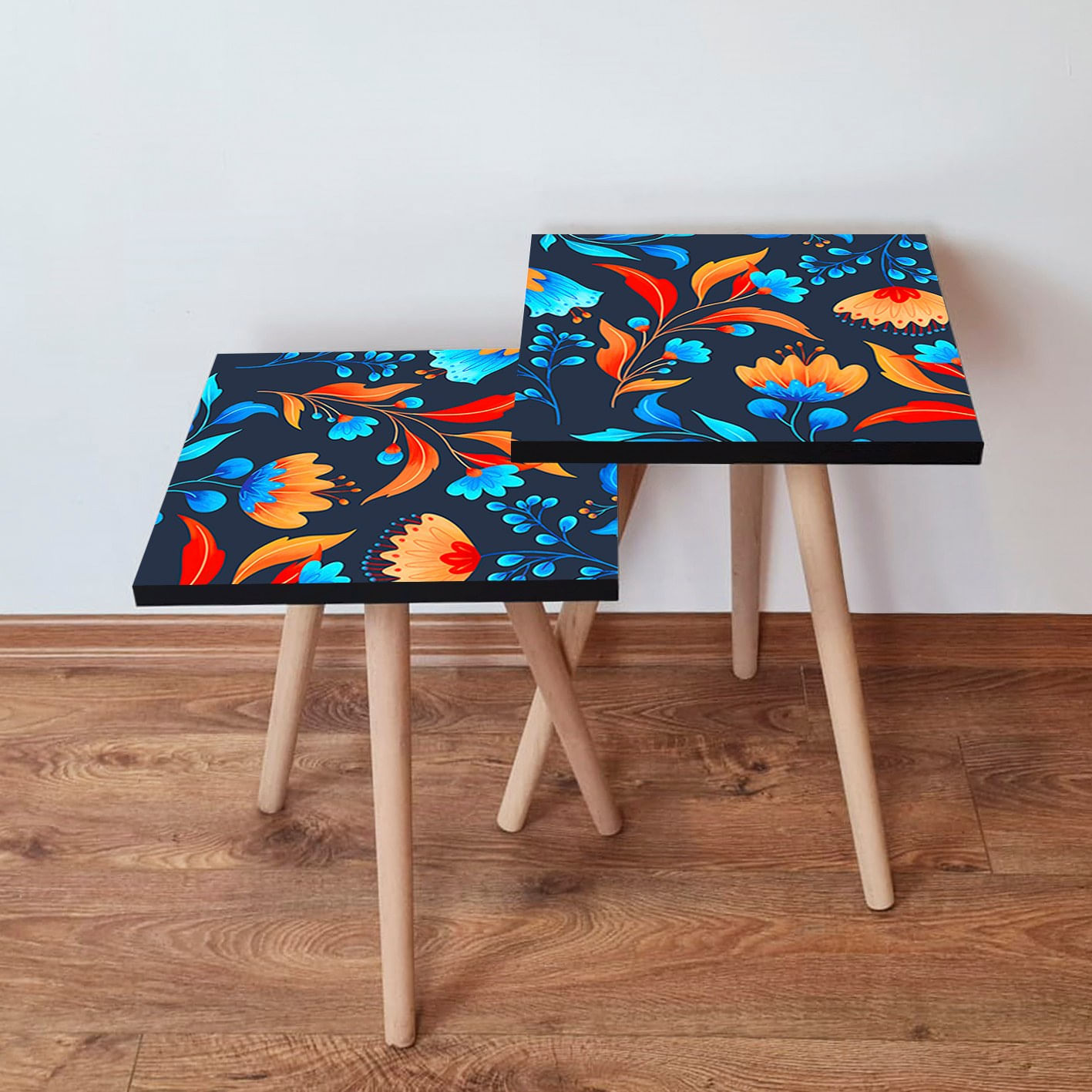 Set masute de cafea, Hanah Home, mdf, multicolor, 35x47x35 cm, set 2 piese