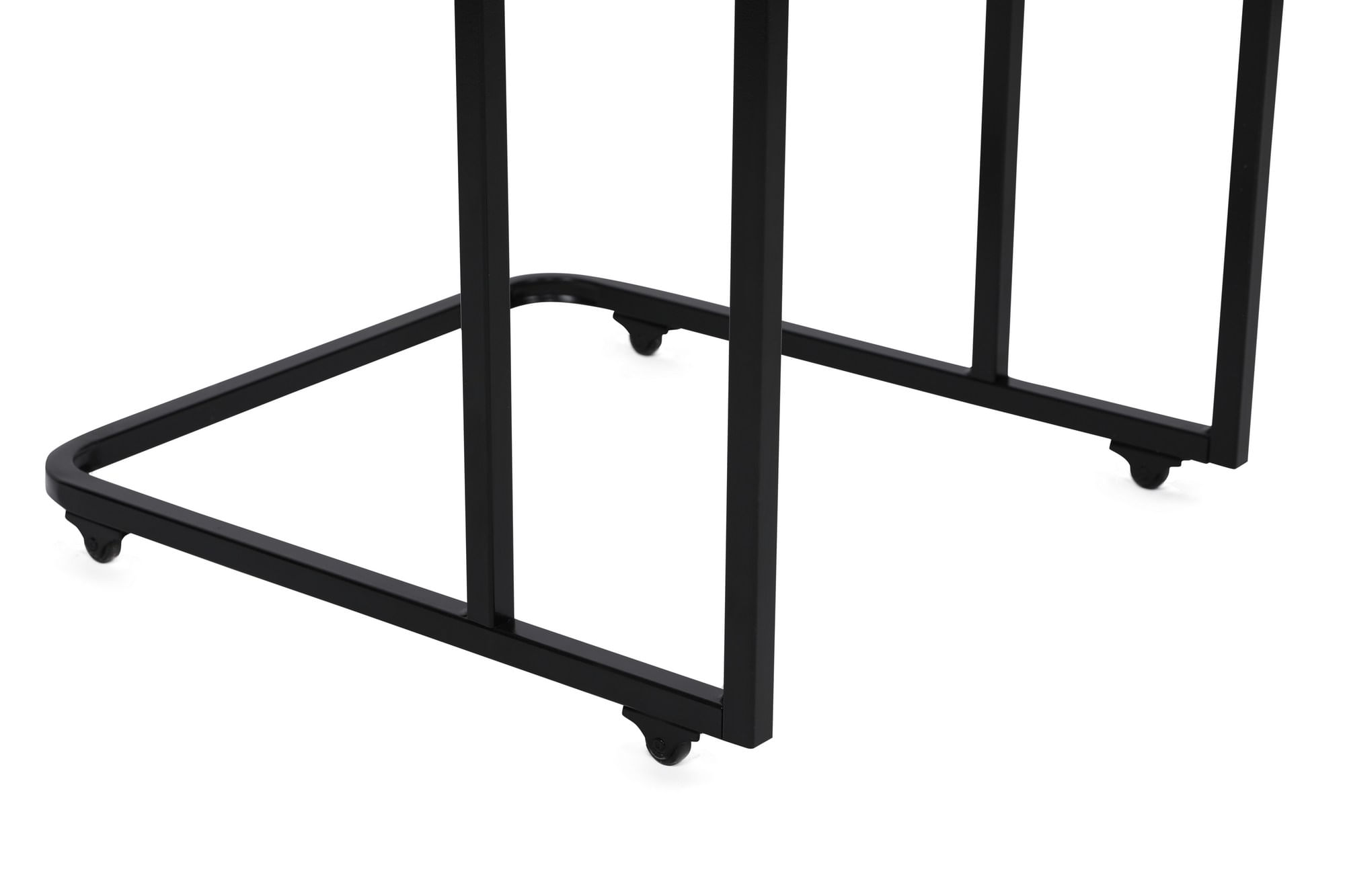 Set masute cuib, Hanah Home, metal si mdf, alb si negru, 41x46x48.8 cm, 36x44x53.8 cm, 31x42x59 cm — imaginea 6
