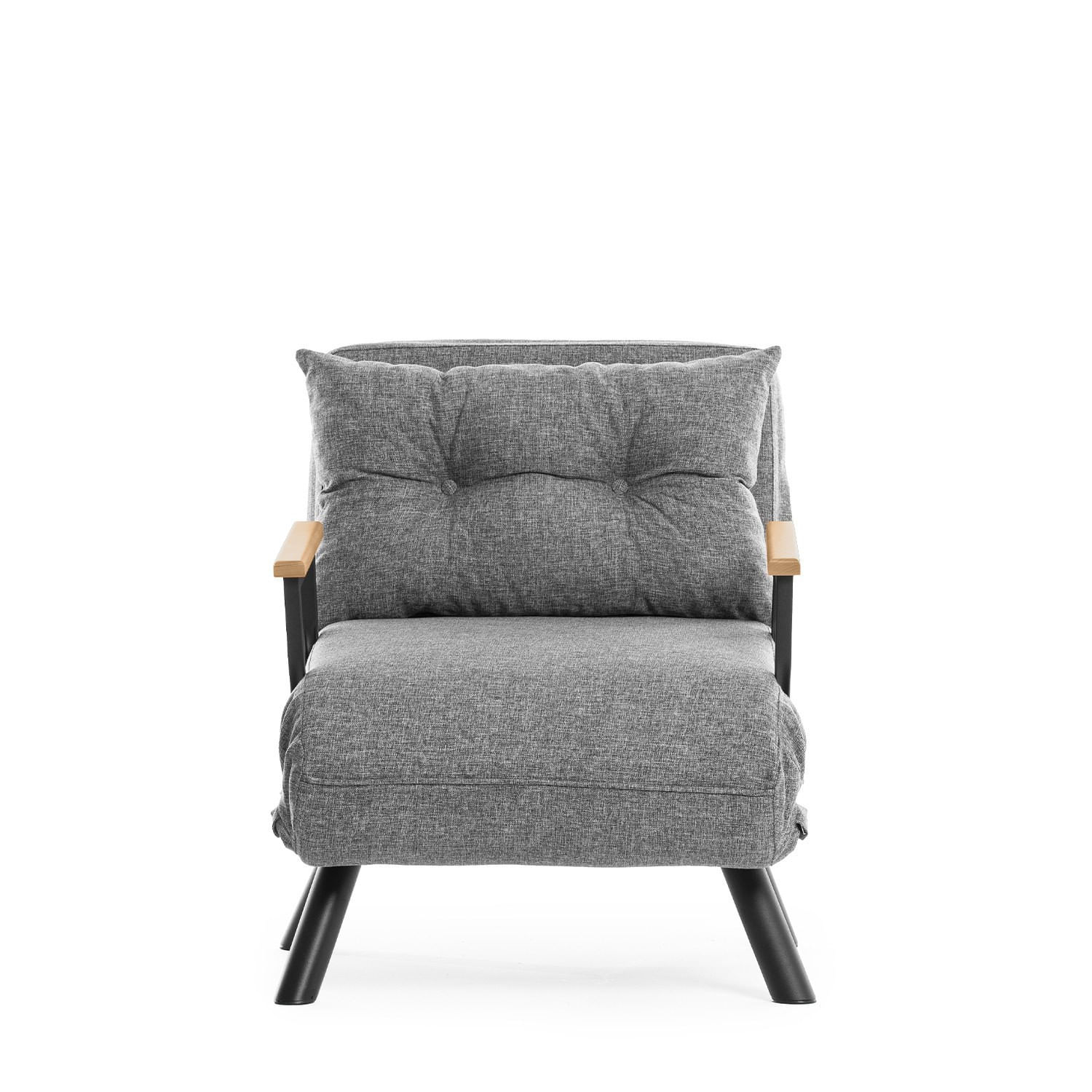 Canapea extensibila, Hanah Home, metal, stofa in, gri deschis, 175x60 cm — imaginea 8