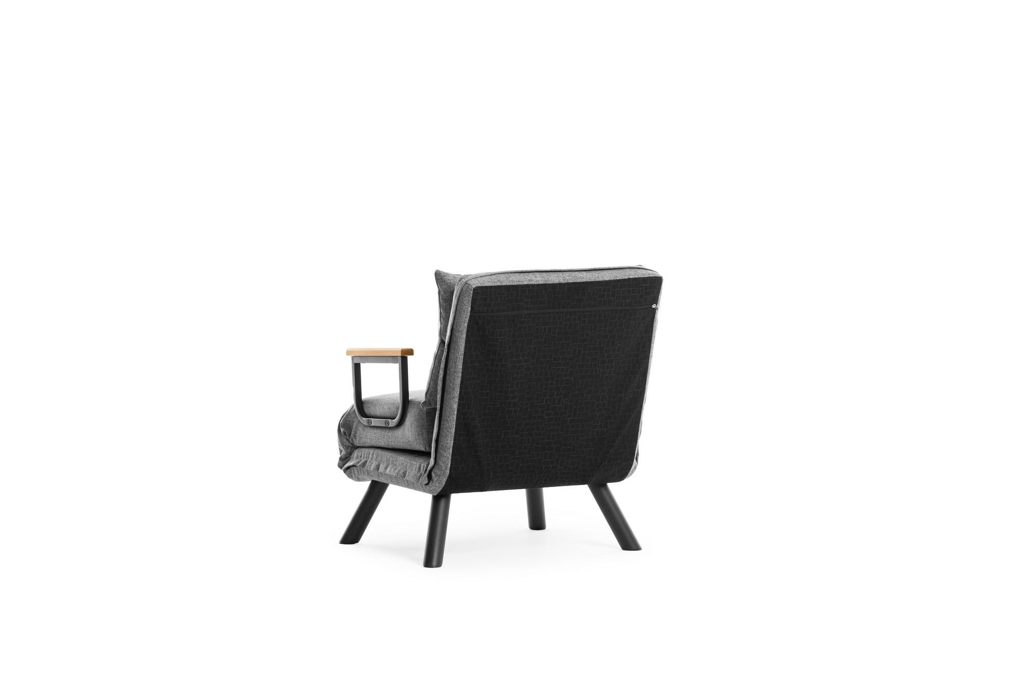 Canapea extensibila, Hanah Home, metal, stofa in, gri deschis, 175x60 cm — imaginea 10
