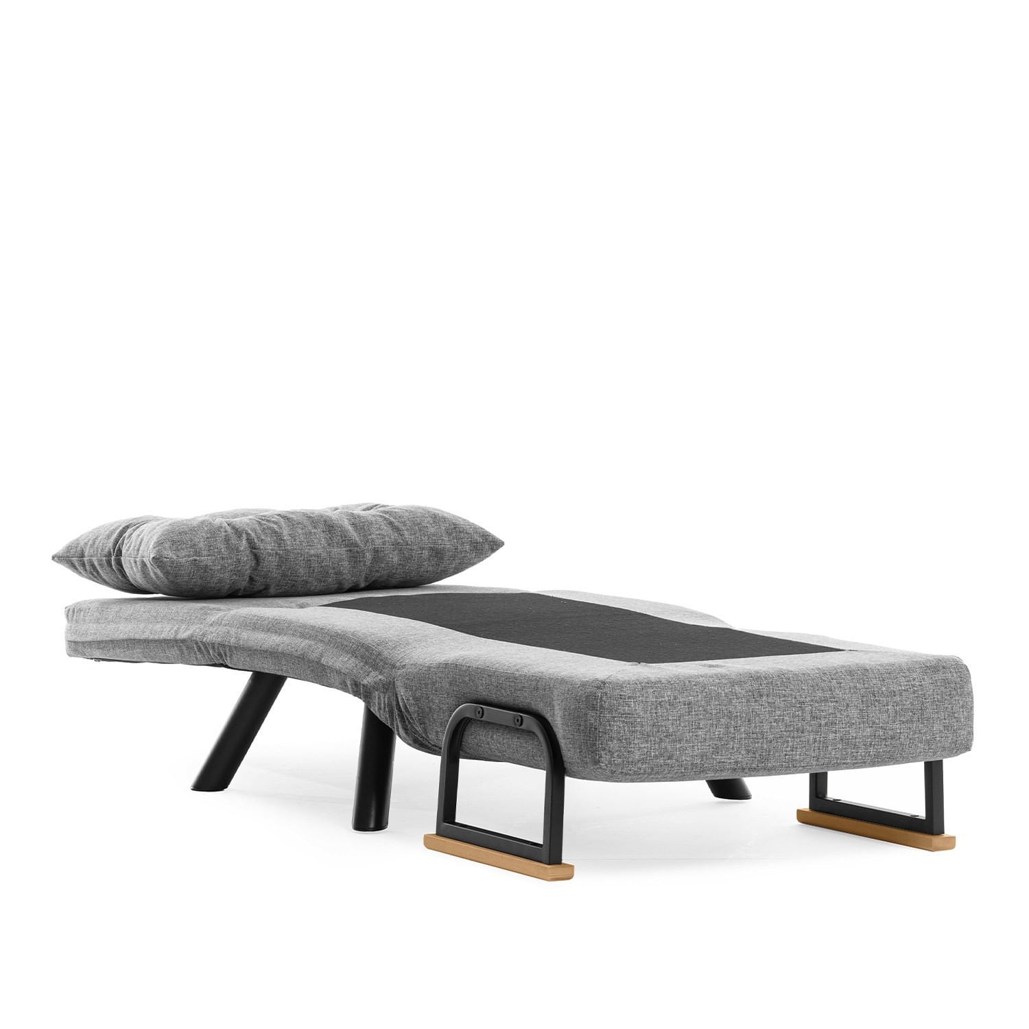 Canapea extensibila, Hanah Home, metal, stofa in, gri deschis, 175x60 cm — imaginea 13