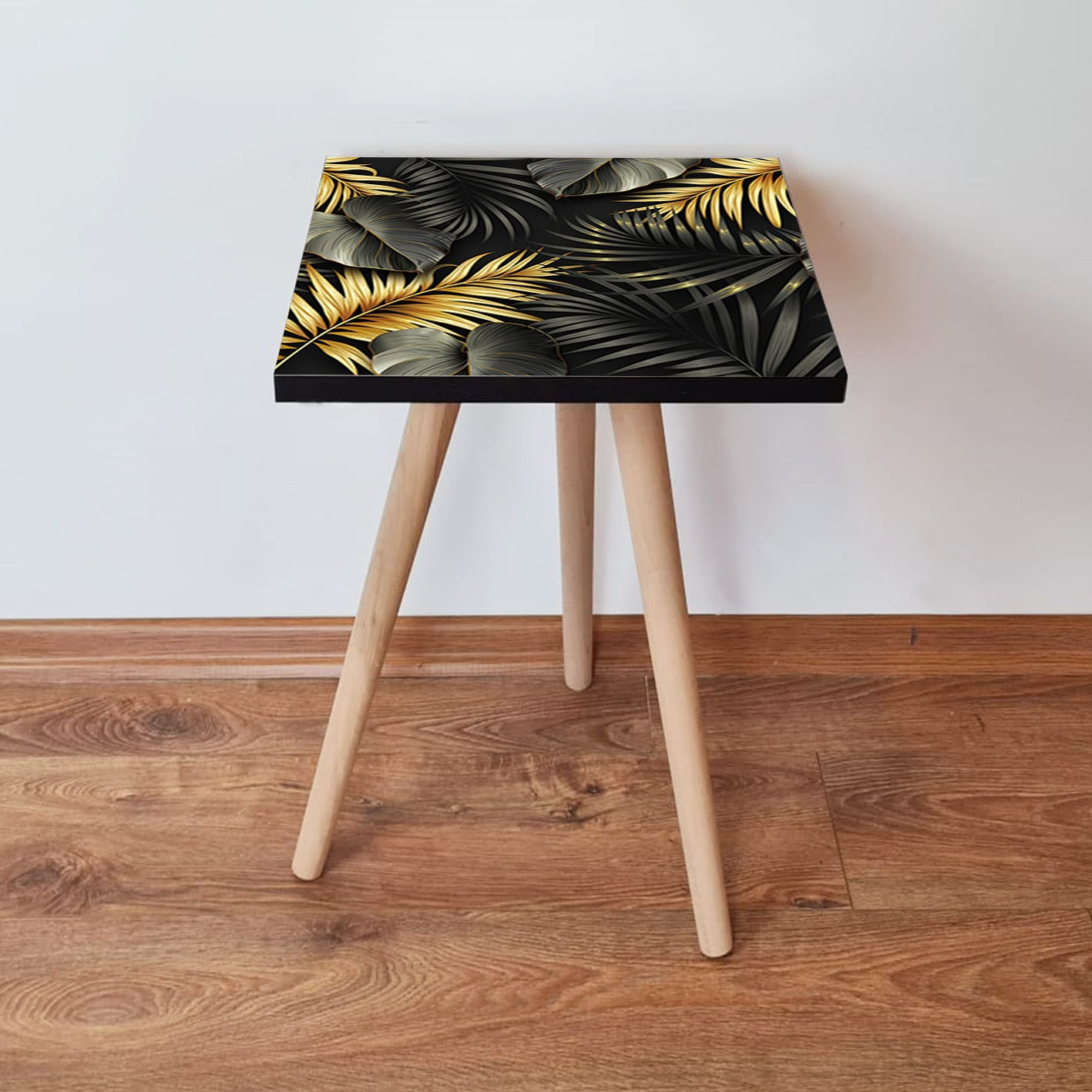 Masuta laterala, Hanah Home, mdf, negru auriu gri, 35x35x42 cm, 481LNA1788