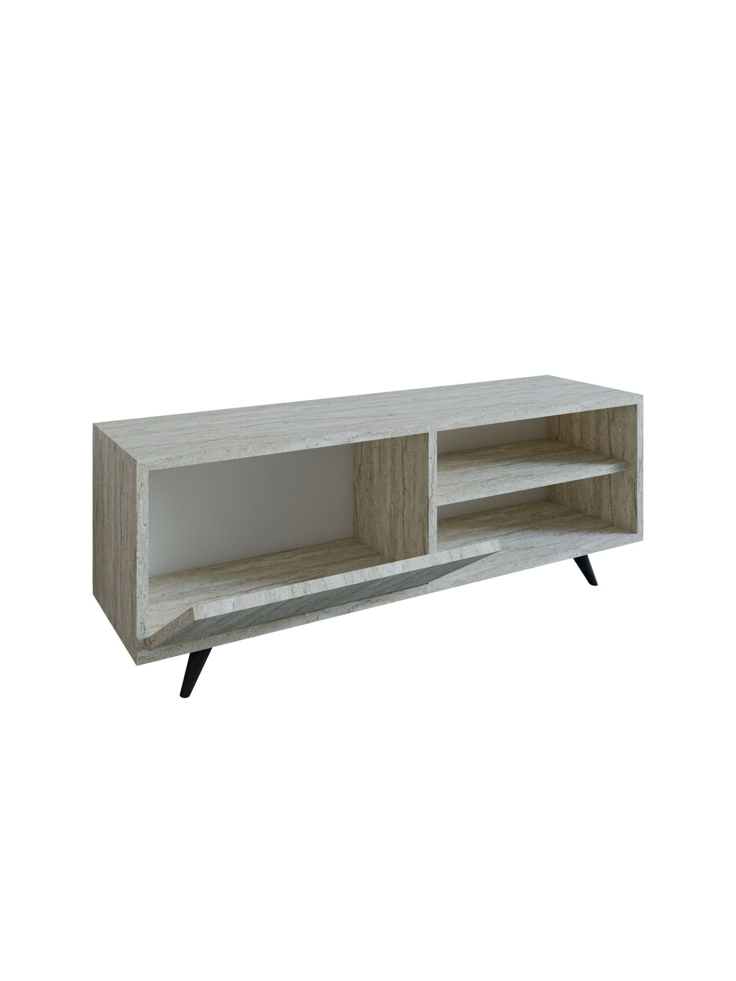 Comoda tv, Hanah Home, pal melaminat, travertin, 120x35x47 cm — imaginea 3