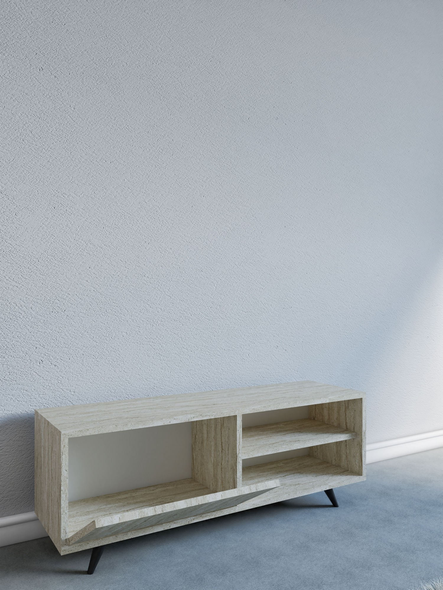 Comoda tv, Hanah Home, pal melaminat, travertin, 120x35x47 cm — imaginea 5