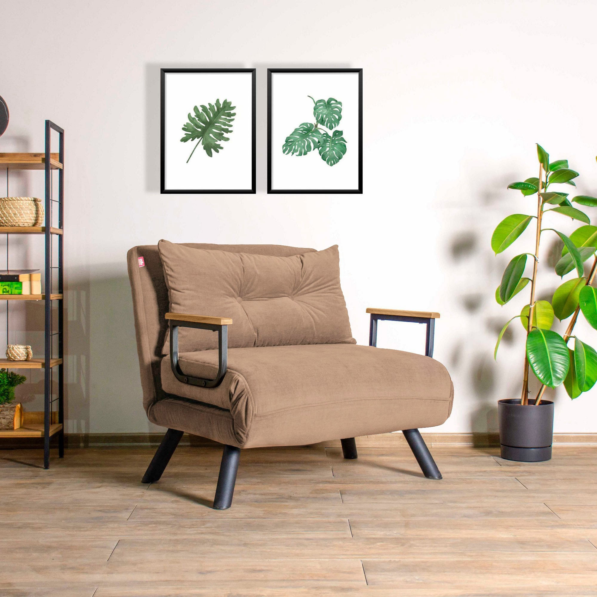 Canapea extensibila, Atelier Del Sofa, metal, maro deschis, 175x60 cm — imaginea 7