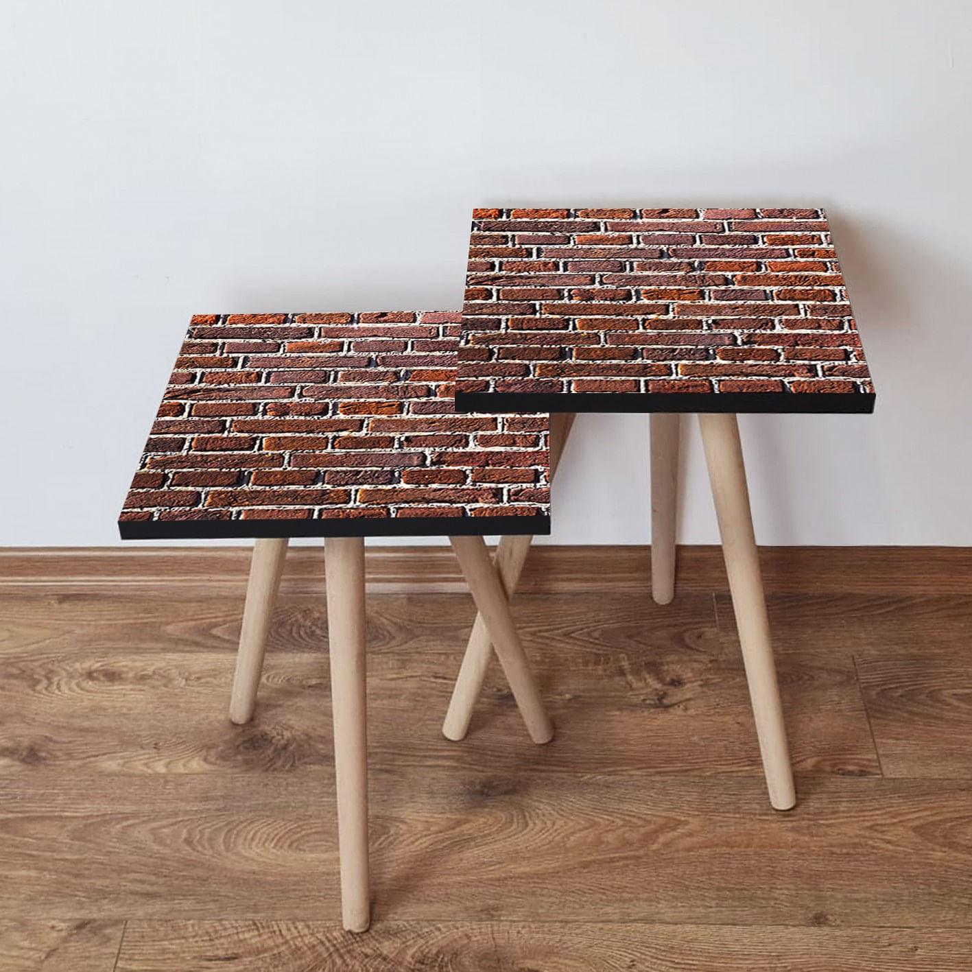 Set masute cuib, Hanah Home, mdf, maro, 35x35x47 cm
