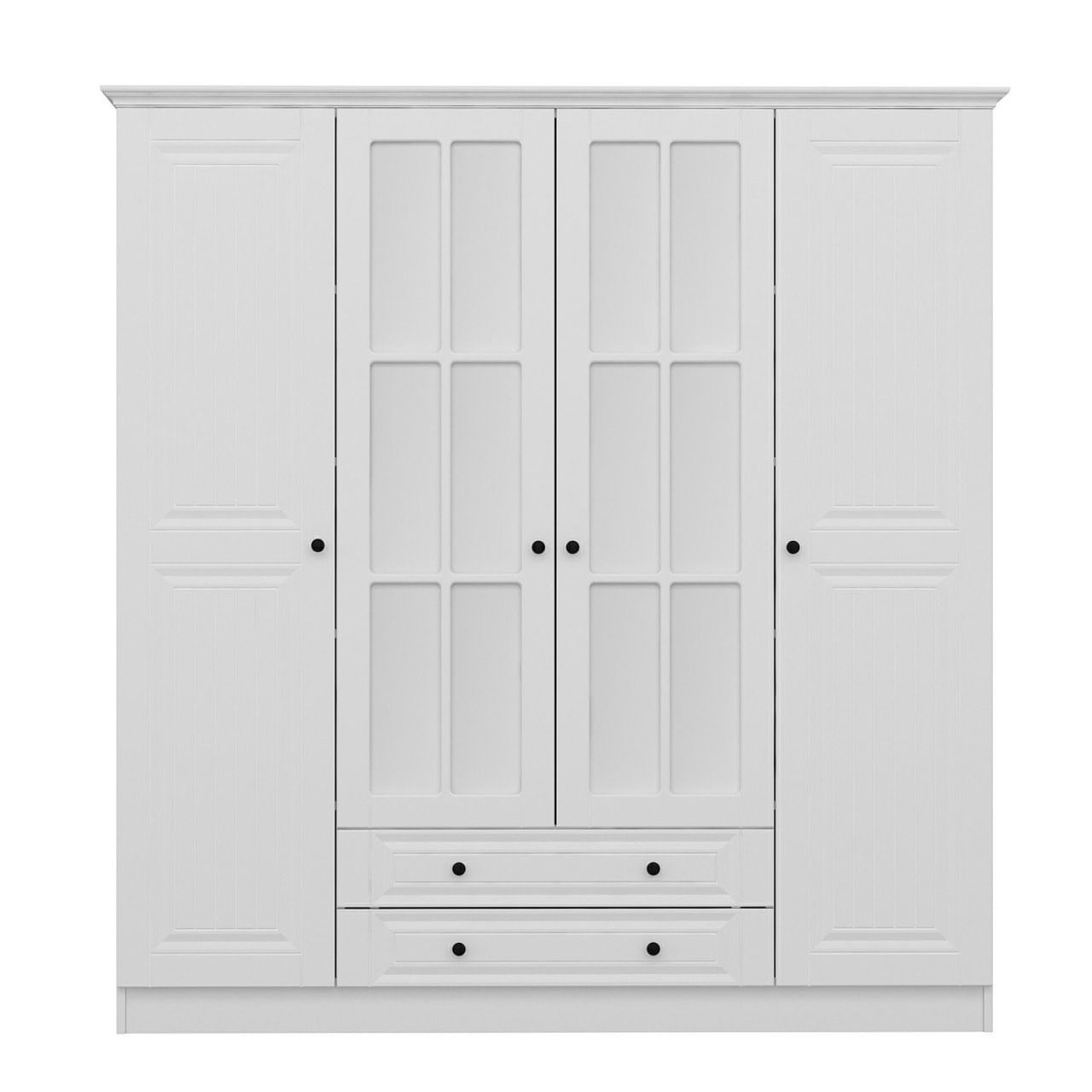 Sifonier, Hanah Home, pal melaminat, alb, 180x52x210 cm, 506MNR2559 — imaginea 2