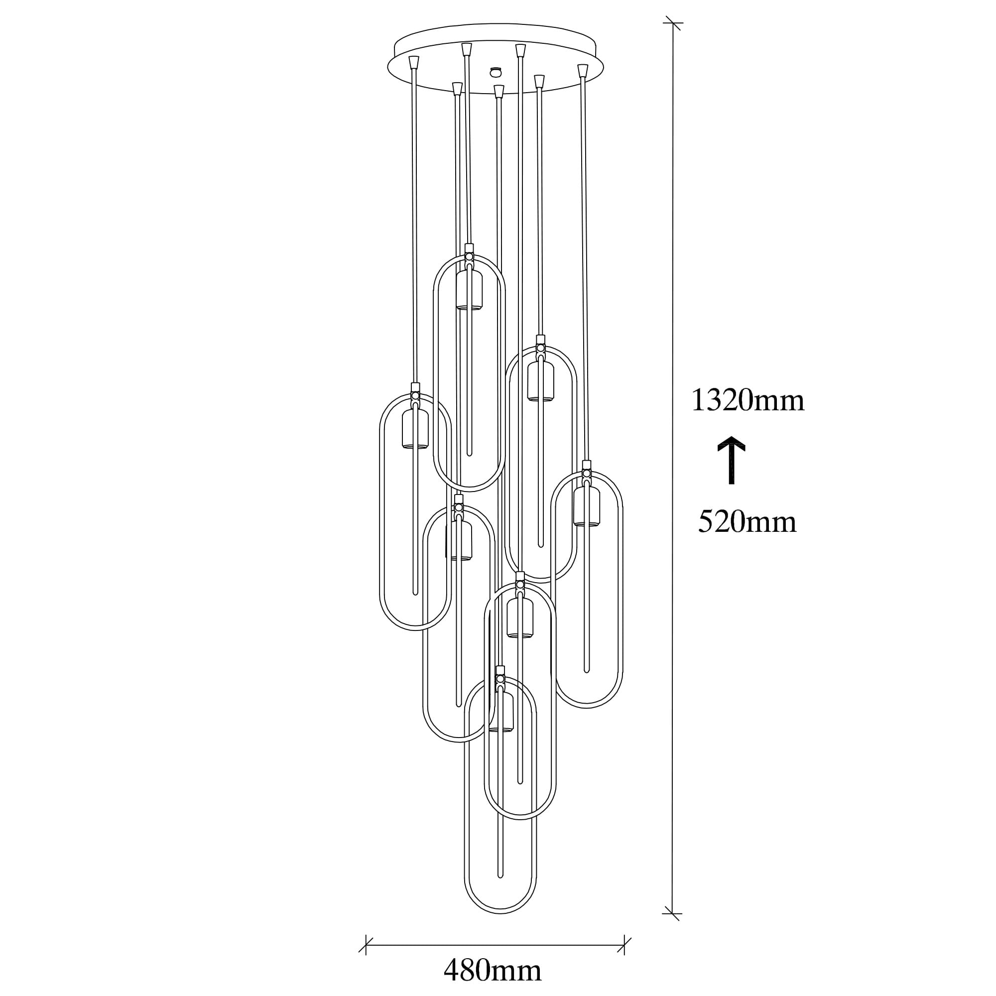 Candelabru, Opviq, metal, negru auriu, 48x48x132 cm