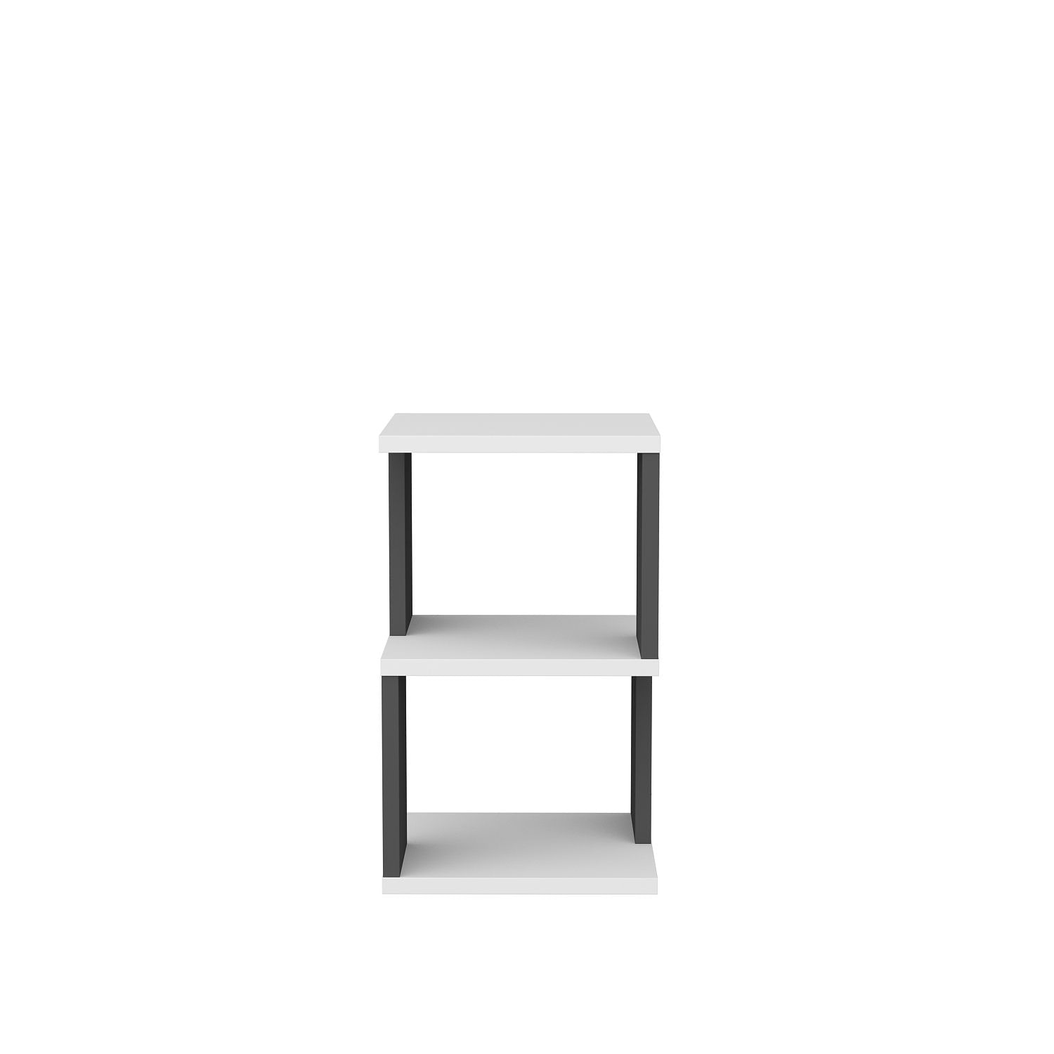 Noptiera, Hanah Home, pal melaminat, alb si antracit, 29.6x29.6x49.4 cm — imaginea 3