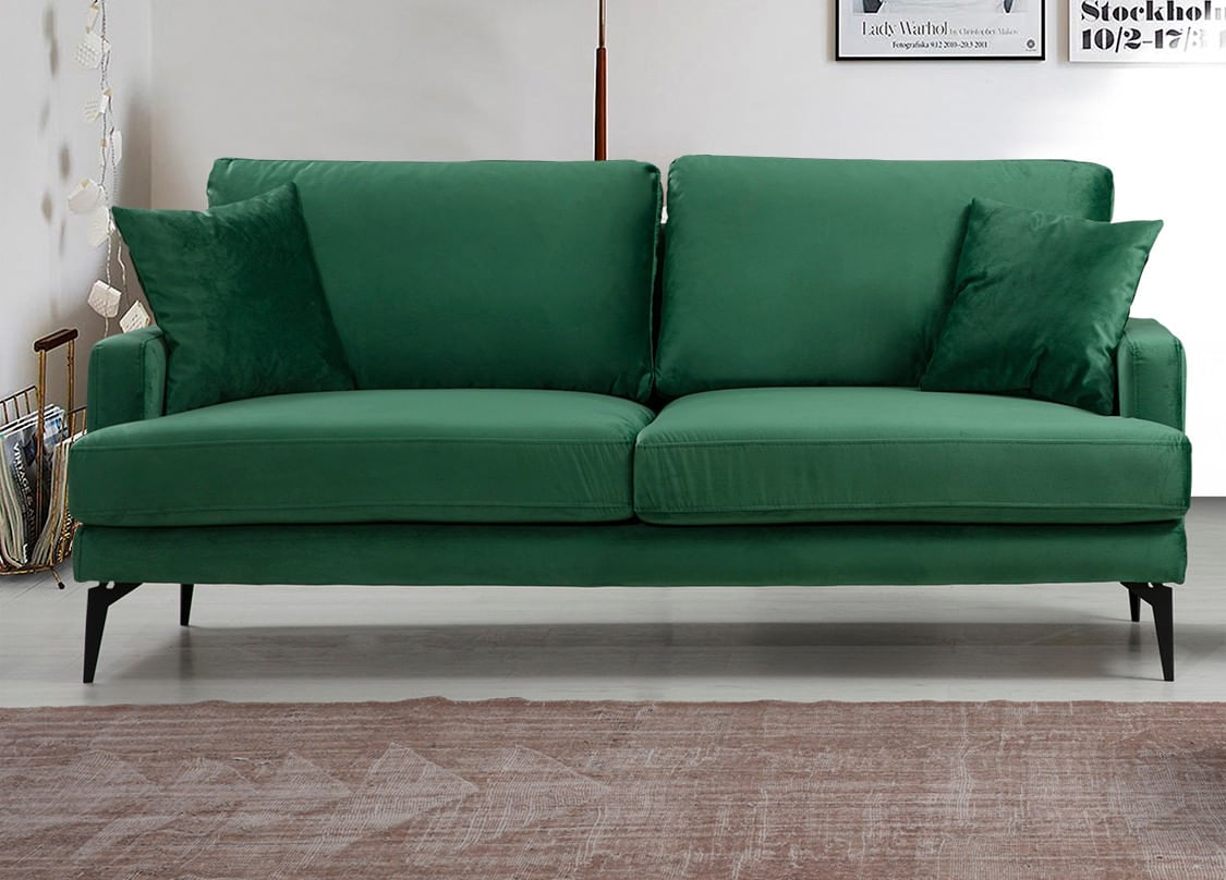 Canapea 2 locuri, Hanah Home, lemn fag si pal, verde, 175x90x88 cm — imaginea 4
