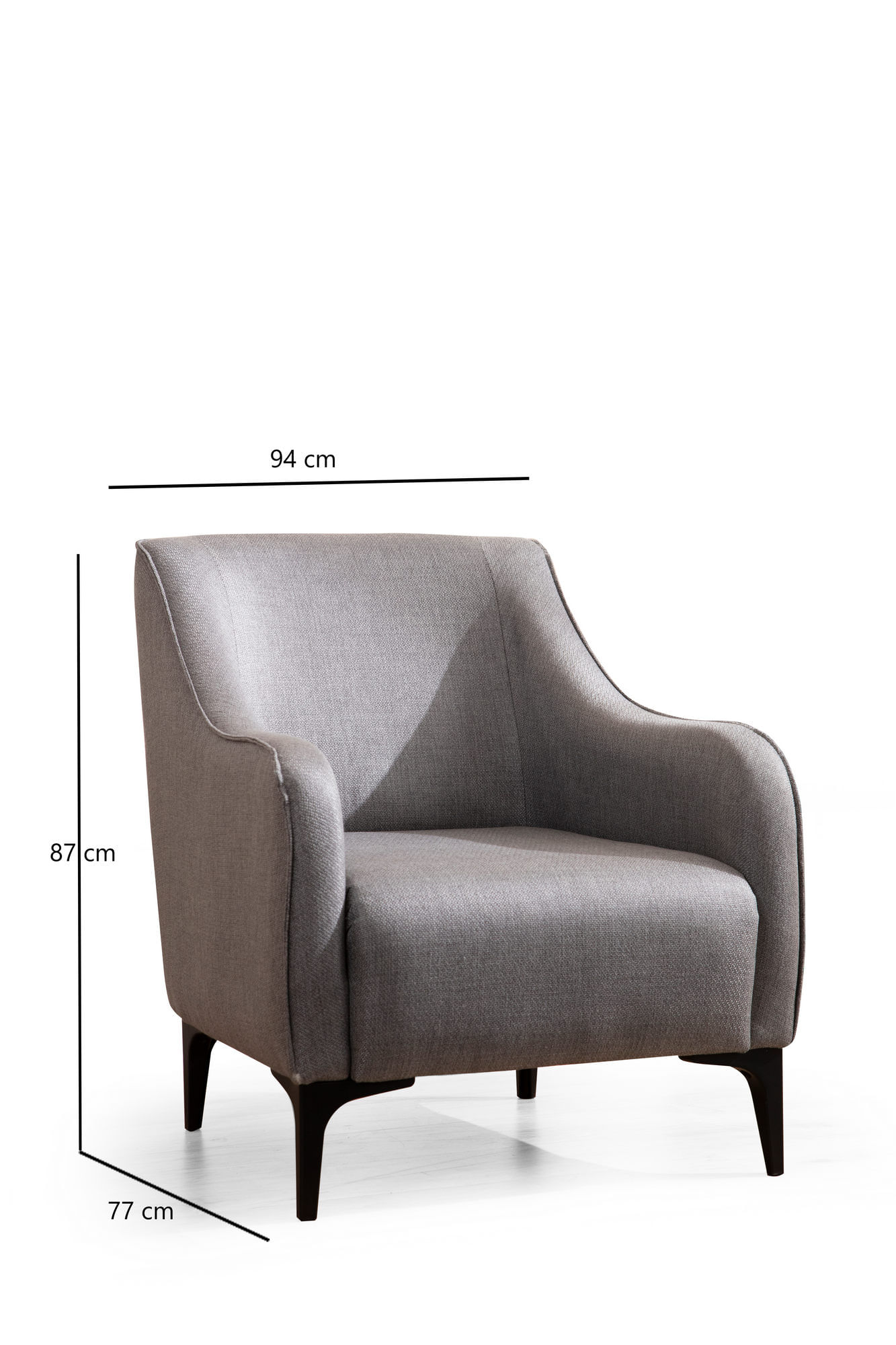 Fotoliu, Hanah Home, poliester, gri, 94x87x77 cm — imaginea 5