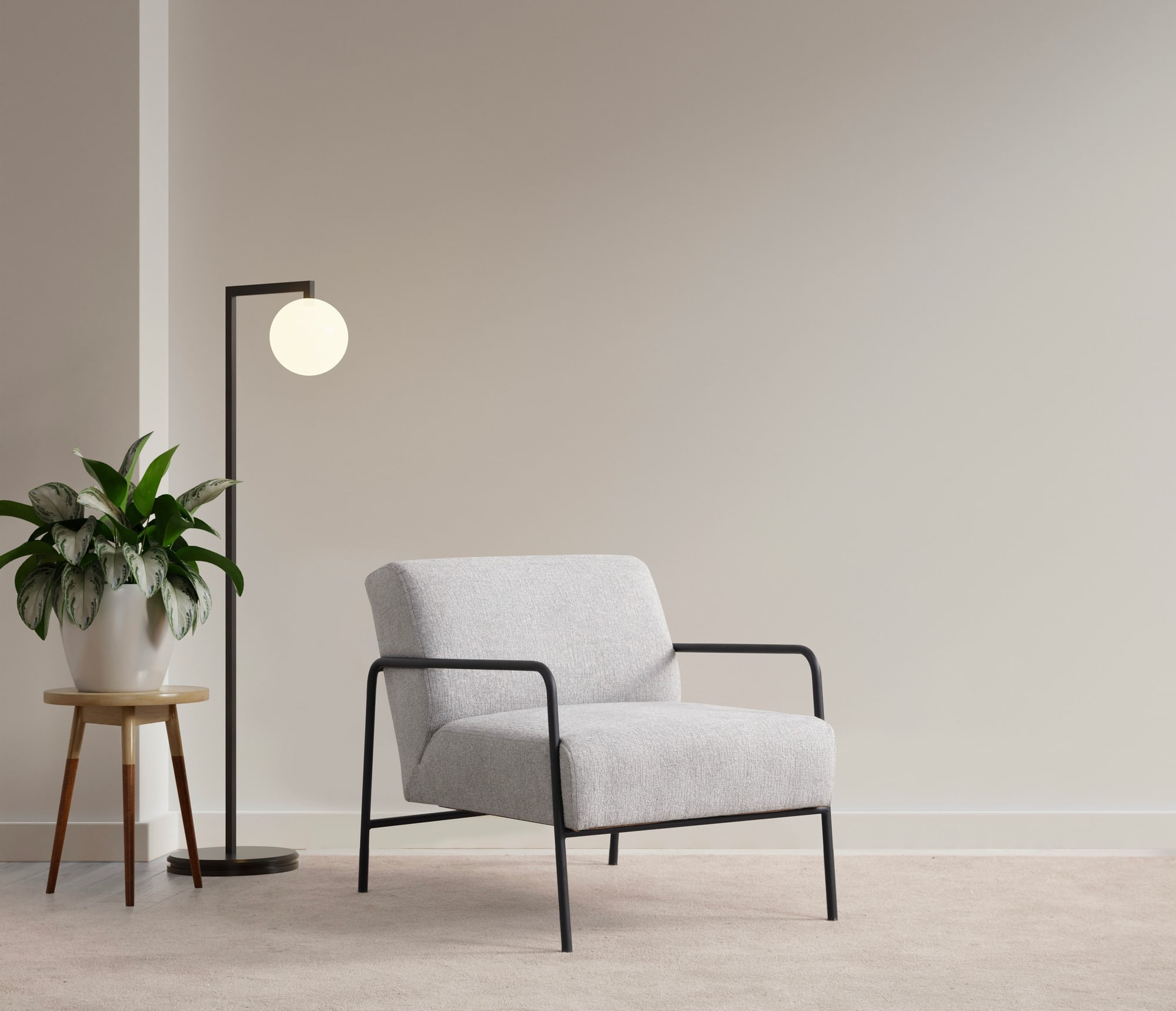 Fotoliu, Hanah Home, lemn fag si pal, gri, 70x90x75 cm — imaginea 2