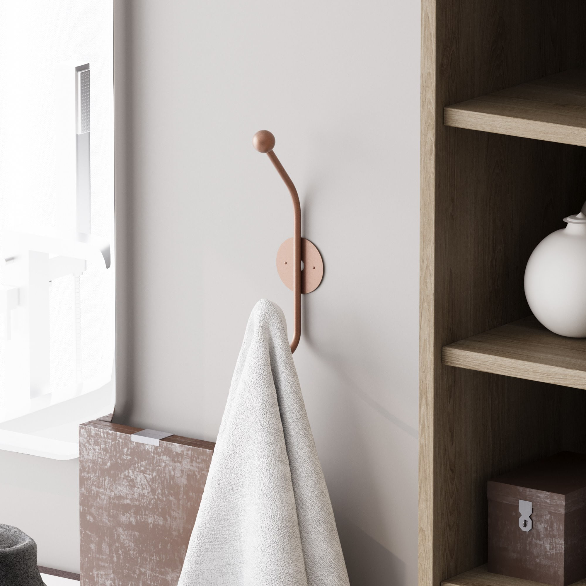 Carlig de perete, Wallxpert, metal, cupru, 6x9x24 cm — imaginea 5