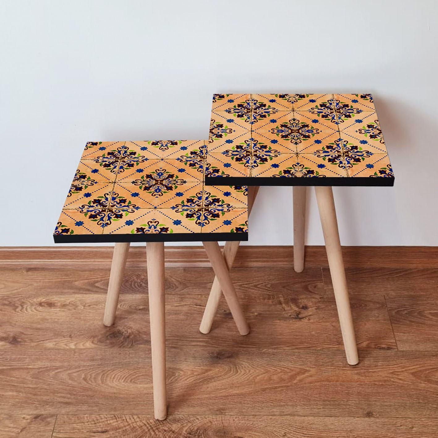 Set masute de cafea, Hanah Home, mdf, somon, 35x35x47 cm, 2 piese