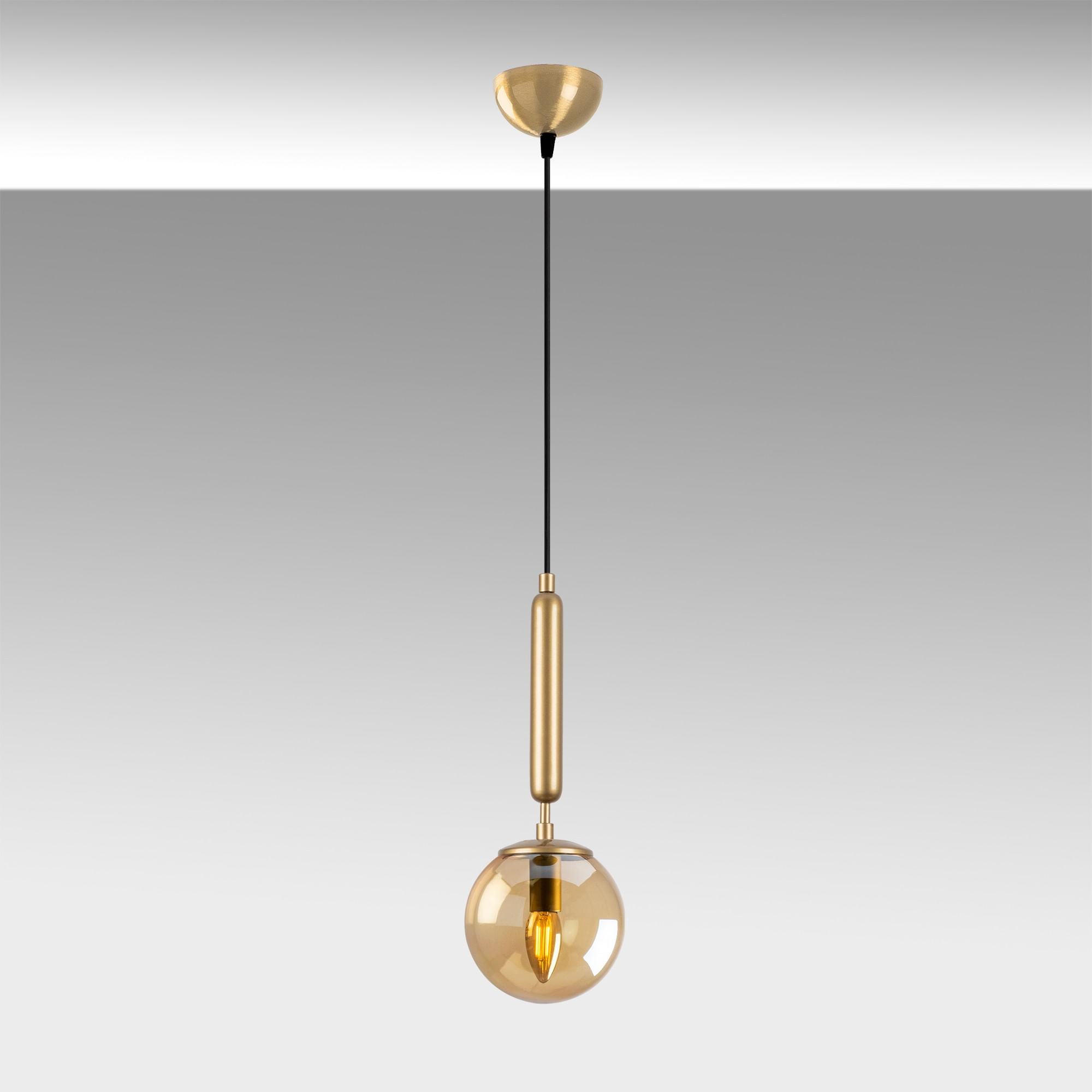 Lustra, Opviq, metal, auriu, 15x15x49 cm