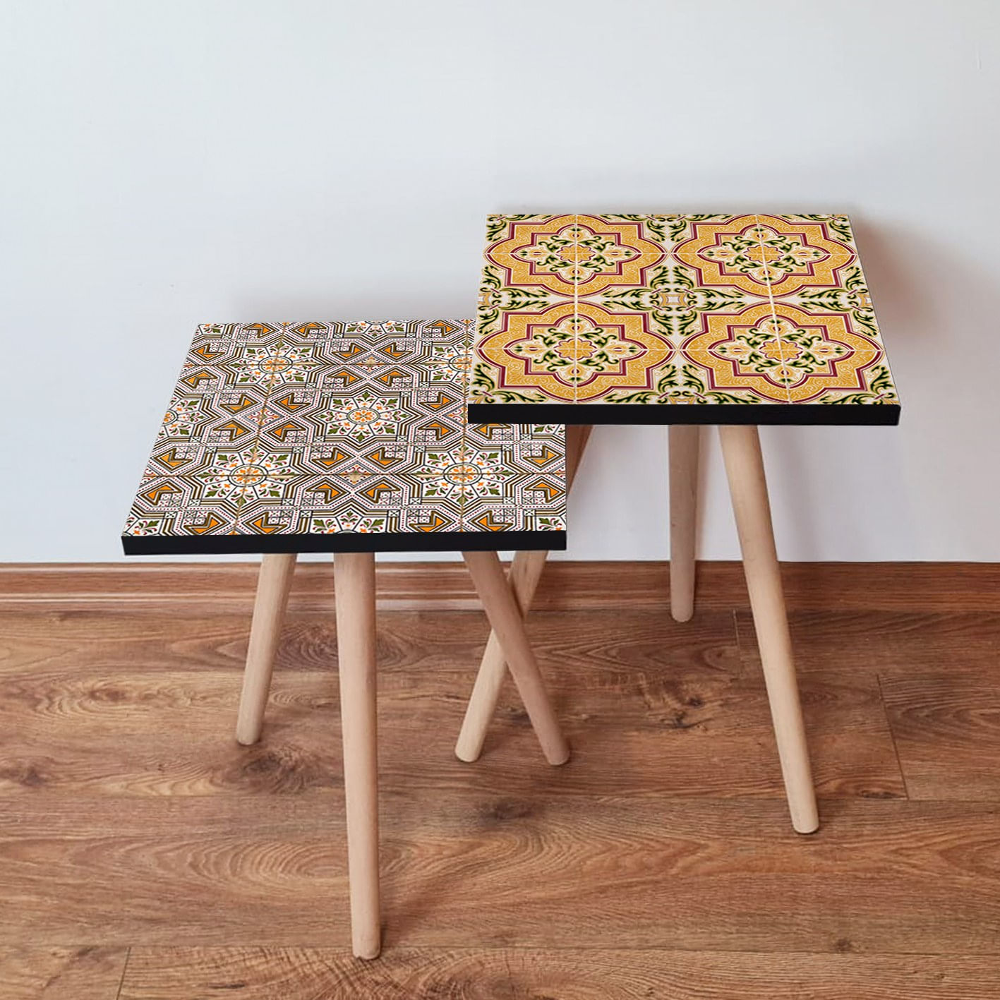 Set masute de cafea, Hanah Home, mdf, multicolor, 35x47x35 cm, 35x42x35 cm, 481LNA2195