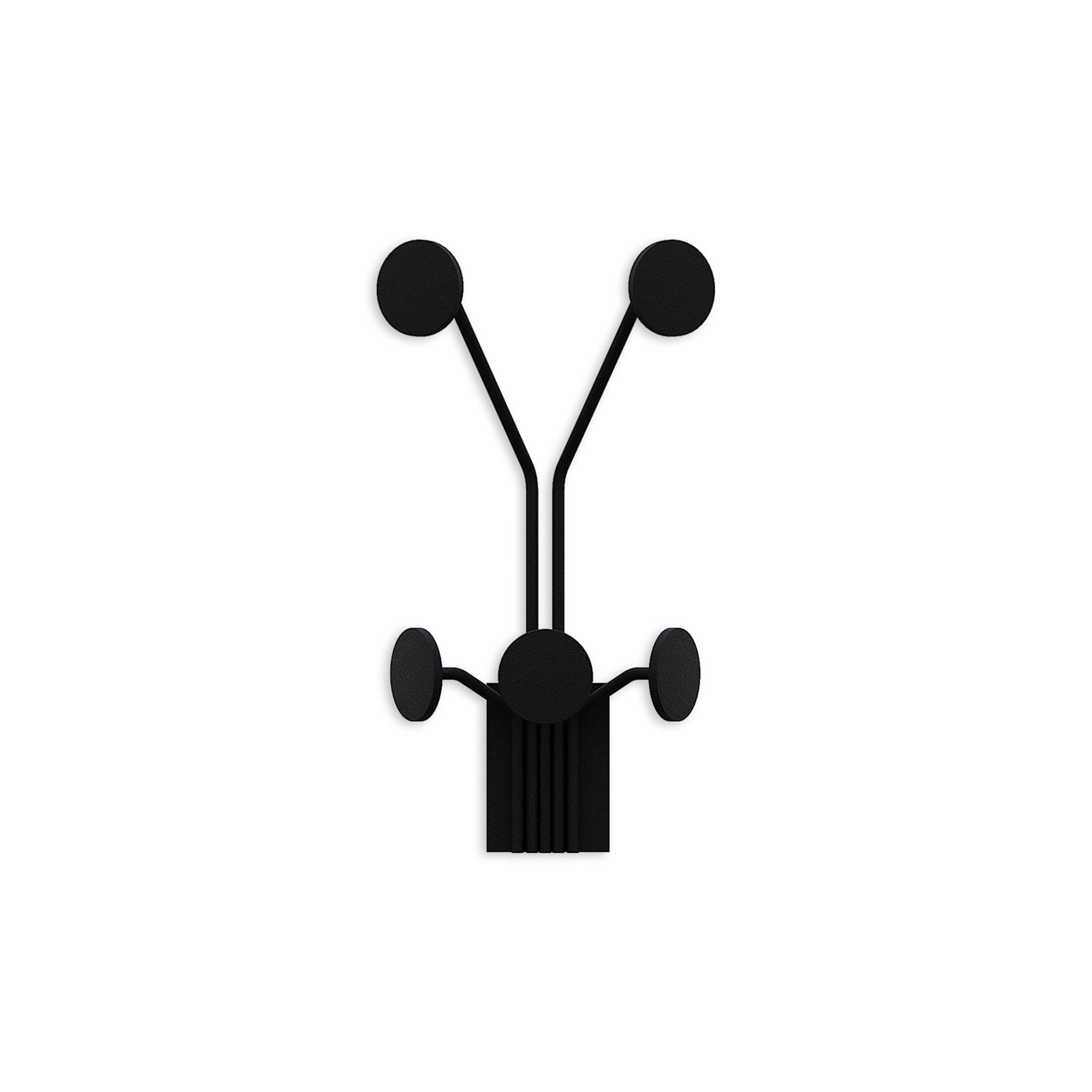 Cuiere de perete, Wallxpert, metal, negru, 24x16x40 cm — imaginea 2