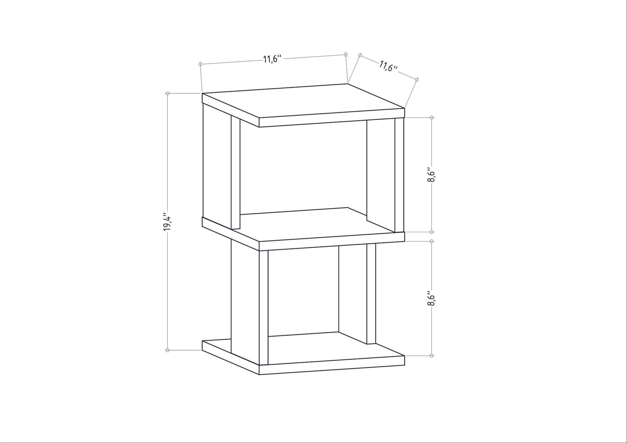 Noptiera, Hanah Home, pal melaminat, antracit si alb, 29.6x29.6x49.4 cm — imaginea 3