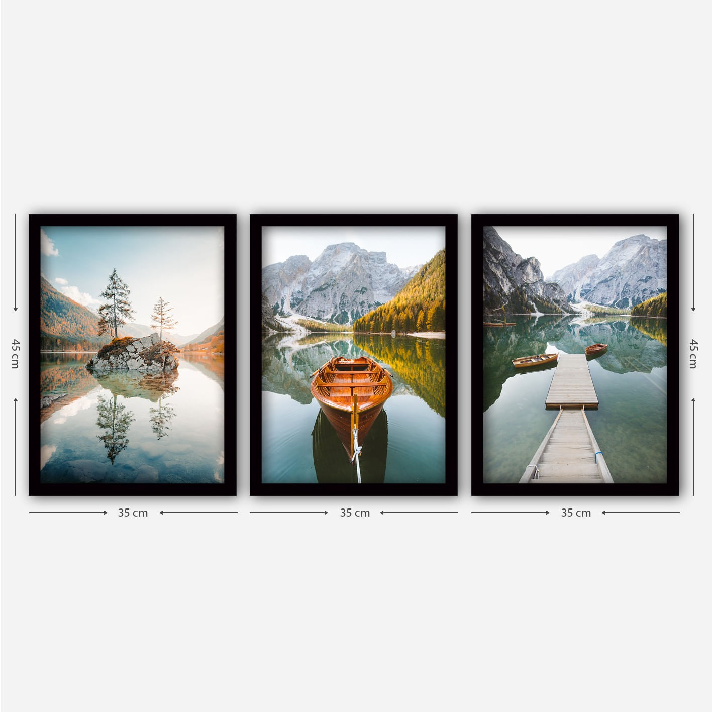 Tablou decorativ cu rama, Wallxpert, mdf, multicolor, 35x45 cm, set 3 bucati, 364LUL1341