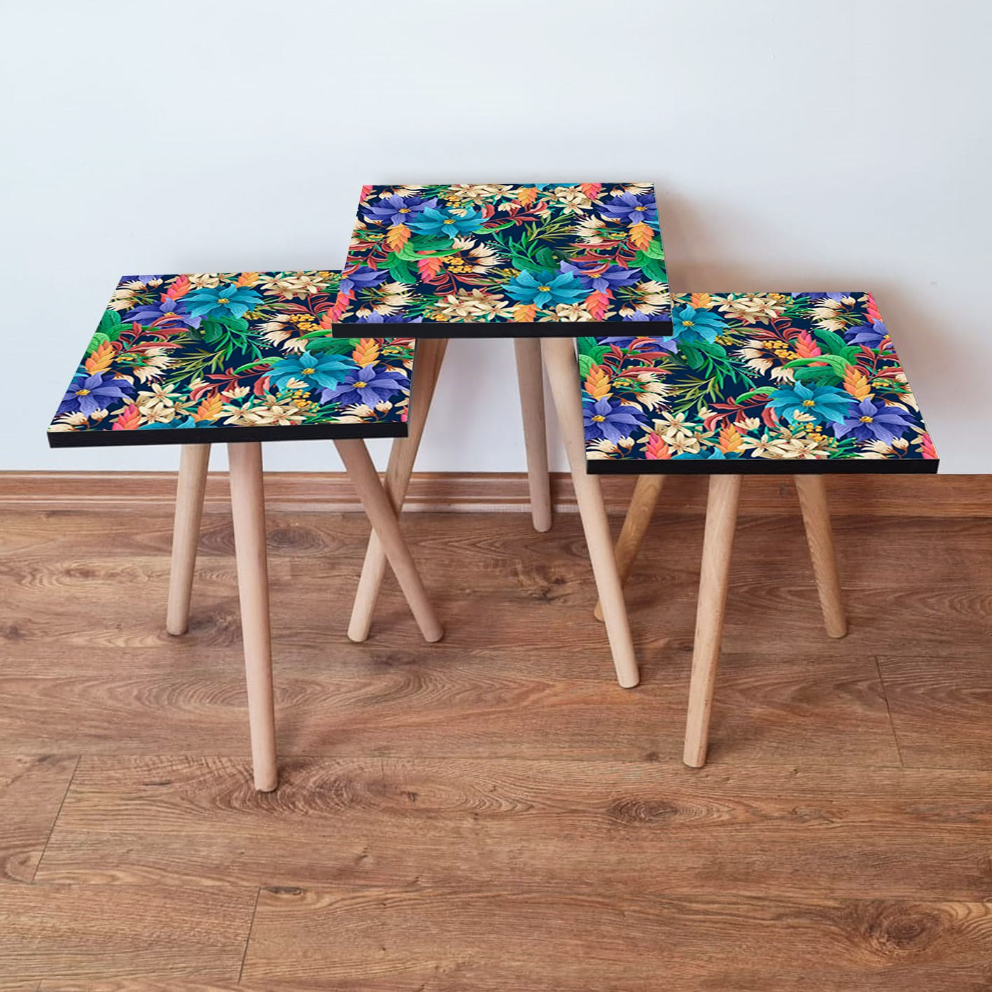 Set masute de cafea, Hanah Home, mdf, multicolor, 35x35x52 cm, 481LNA2836