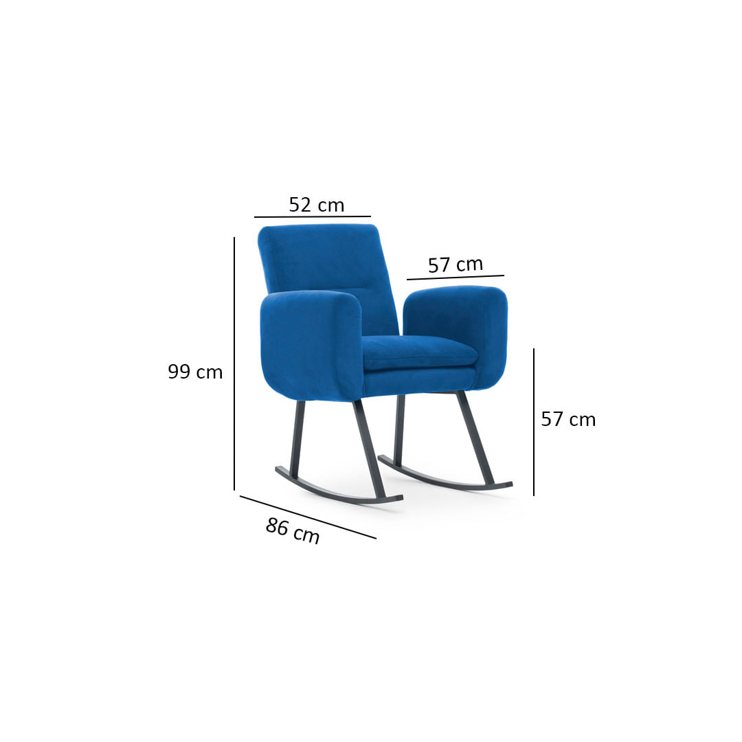 Fotoliu balansoar, Atelier Del Sofa, metal, albastru, 50x50x99 cm — imaginea 3