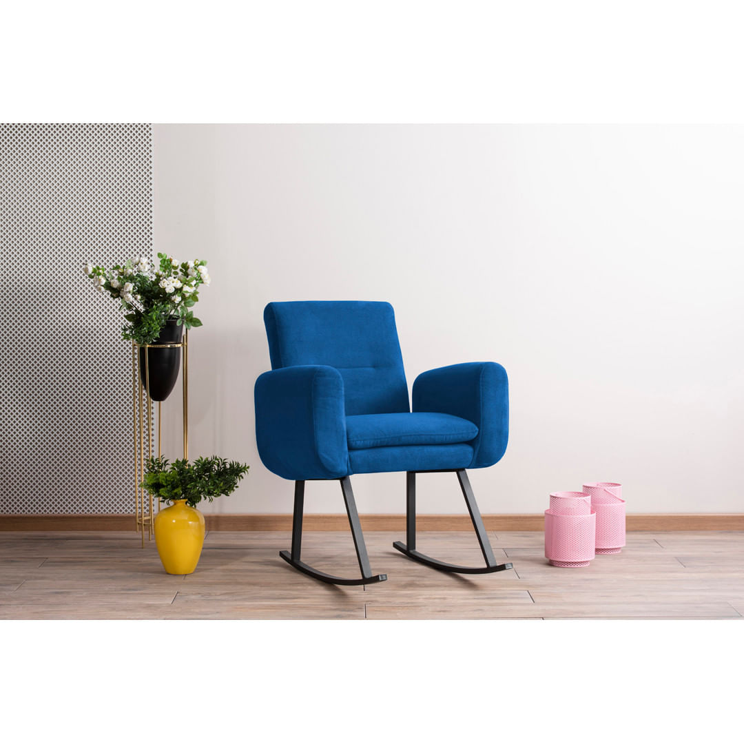 Fotoliu balansoar, Atelier Del Sofa, metal, albastru, 50x50x99 cm — imaginea 6