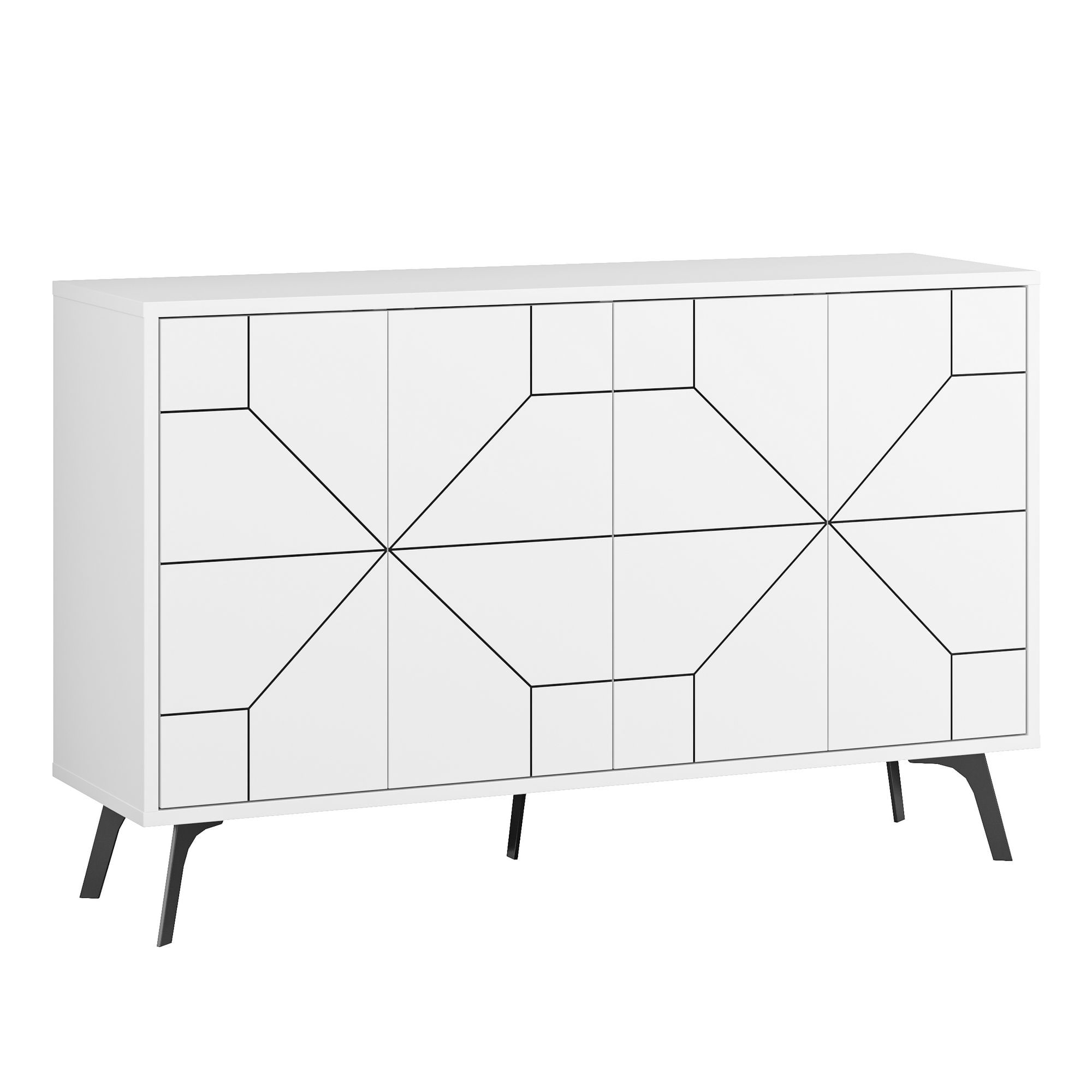 Consola, Hanah Home, panou aglomerat cu melamina, alb, 123x35x62.4 cm — imaginea 2