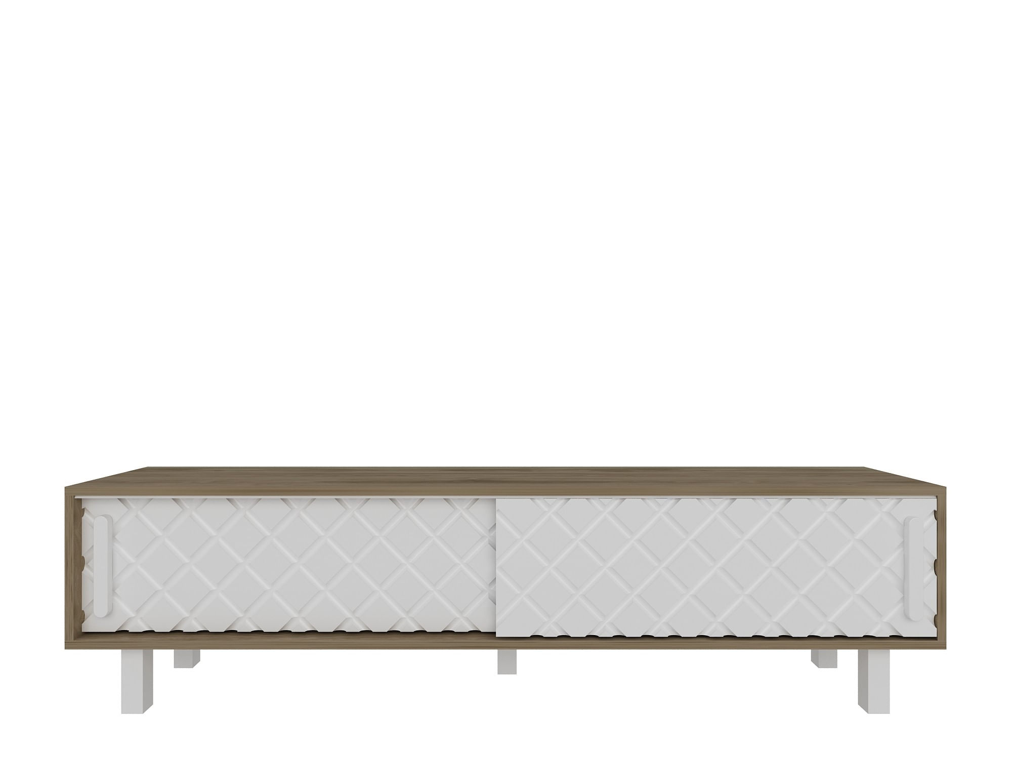 Comoda tv, Hanah Home, pal melaminat, stejar alb, 180x35x48.2 cm — imaginea 2