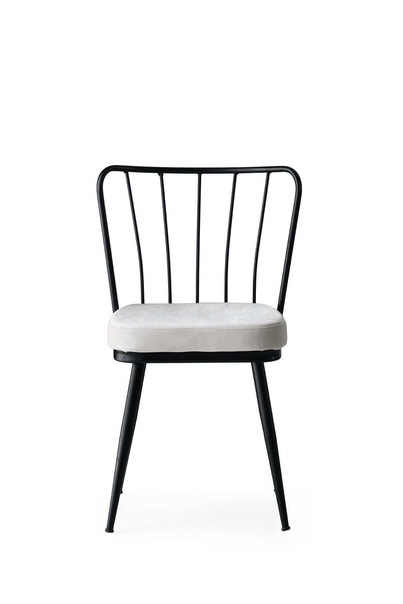 Set scaune, Hanah Home, metal, catifea, negru, 43x42x82 cm (4 bucati) — imaginea 2