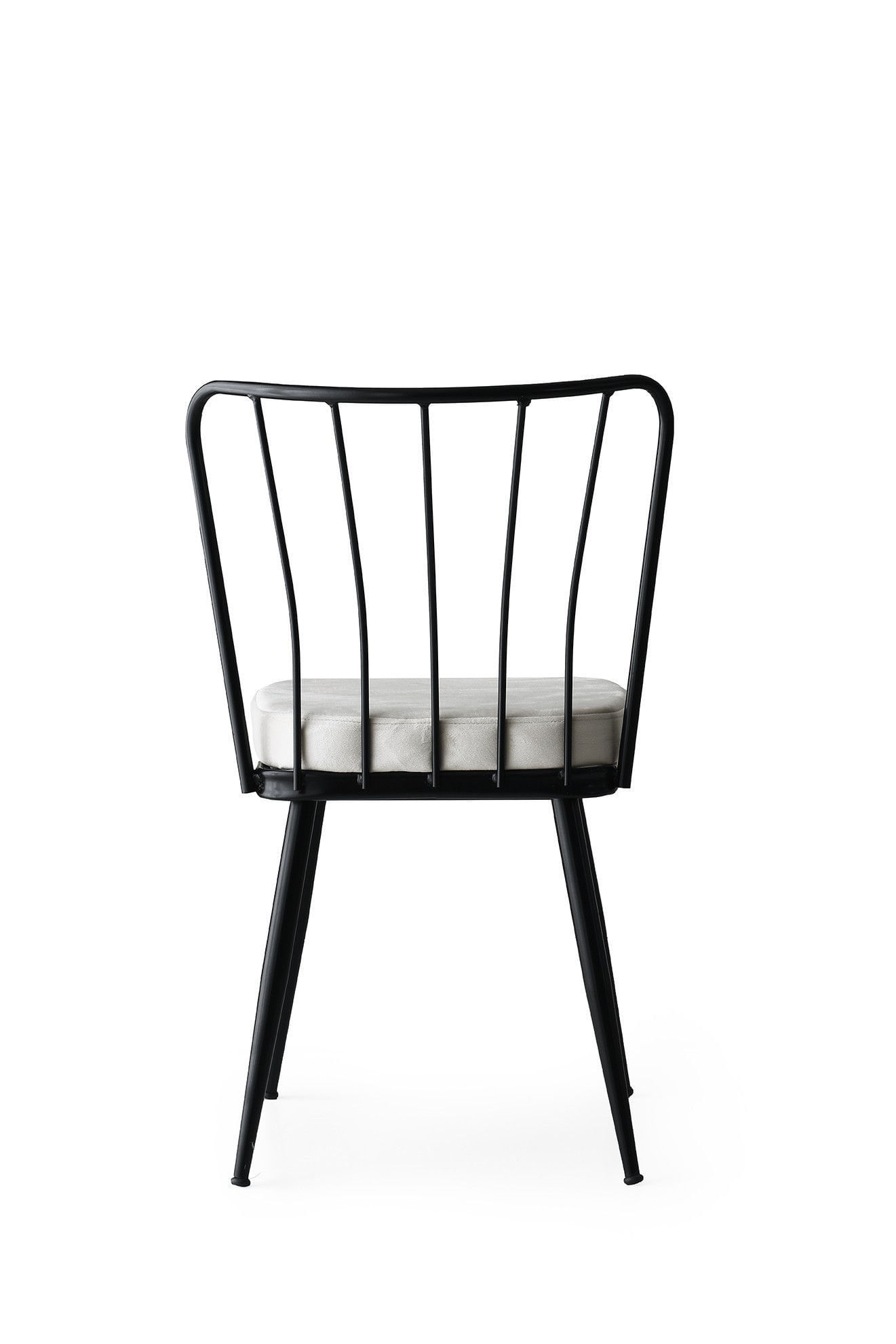 Set scaune, Hanah Home, metal, catifea, negru, 43x42x82 cm (4 bucati) — imaginea 3
