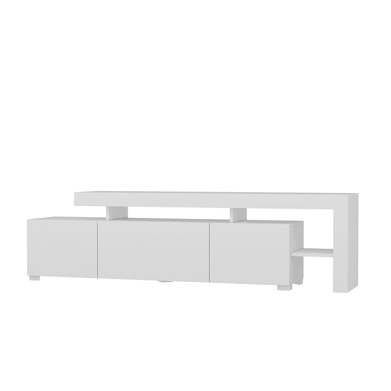 Comoda tv, Hanah Home, pal melaminat, alb, 192x53x37 cm, led - 4 | YEO