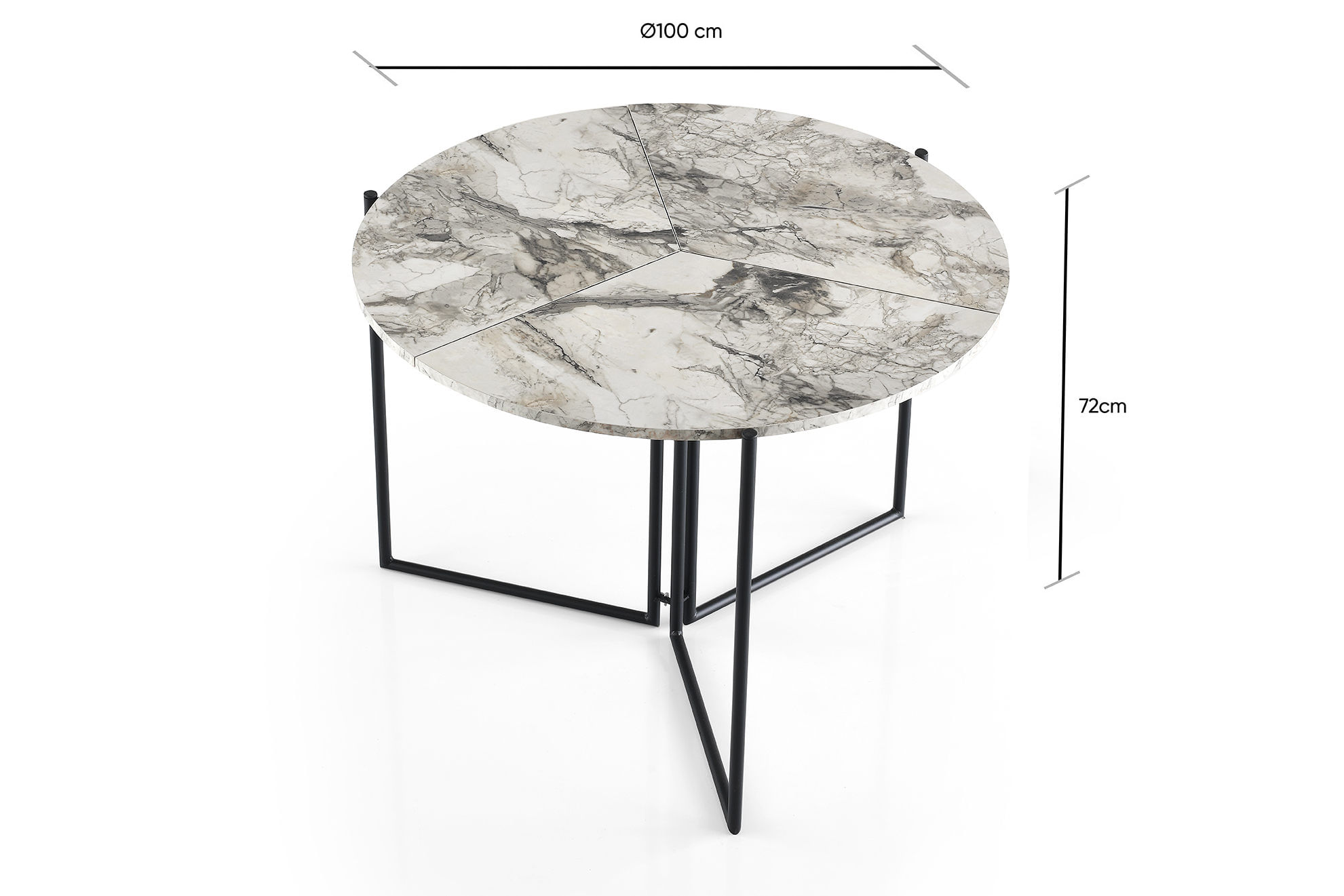 Masa de dining, Hanah Home, panou de particule melaminat, pin atlantic, 100x100x72 cm — imaginea 3