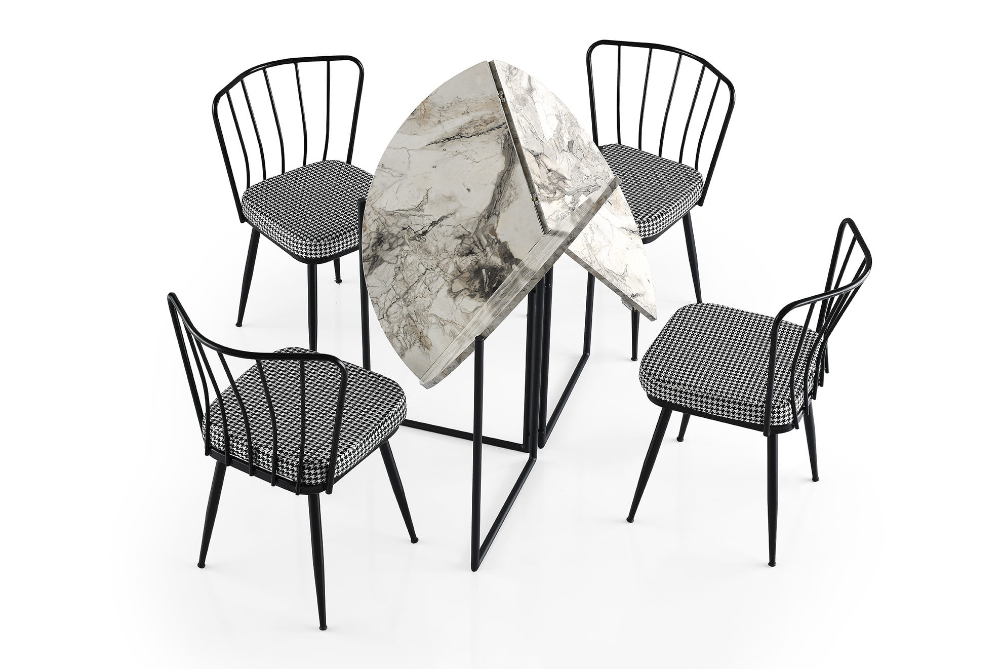 Masa de dining, Hanah Home, panou de particule melaminat, pin atlantic, 100x100x72 cm — imaginea 4
