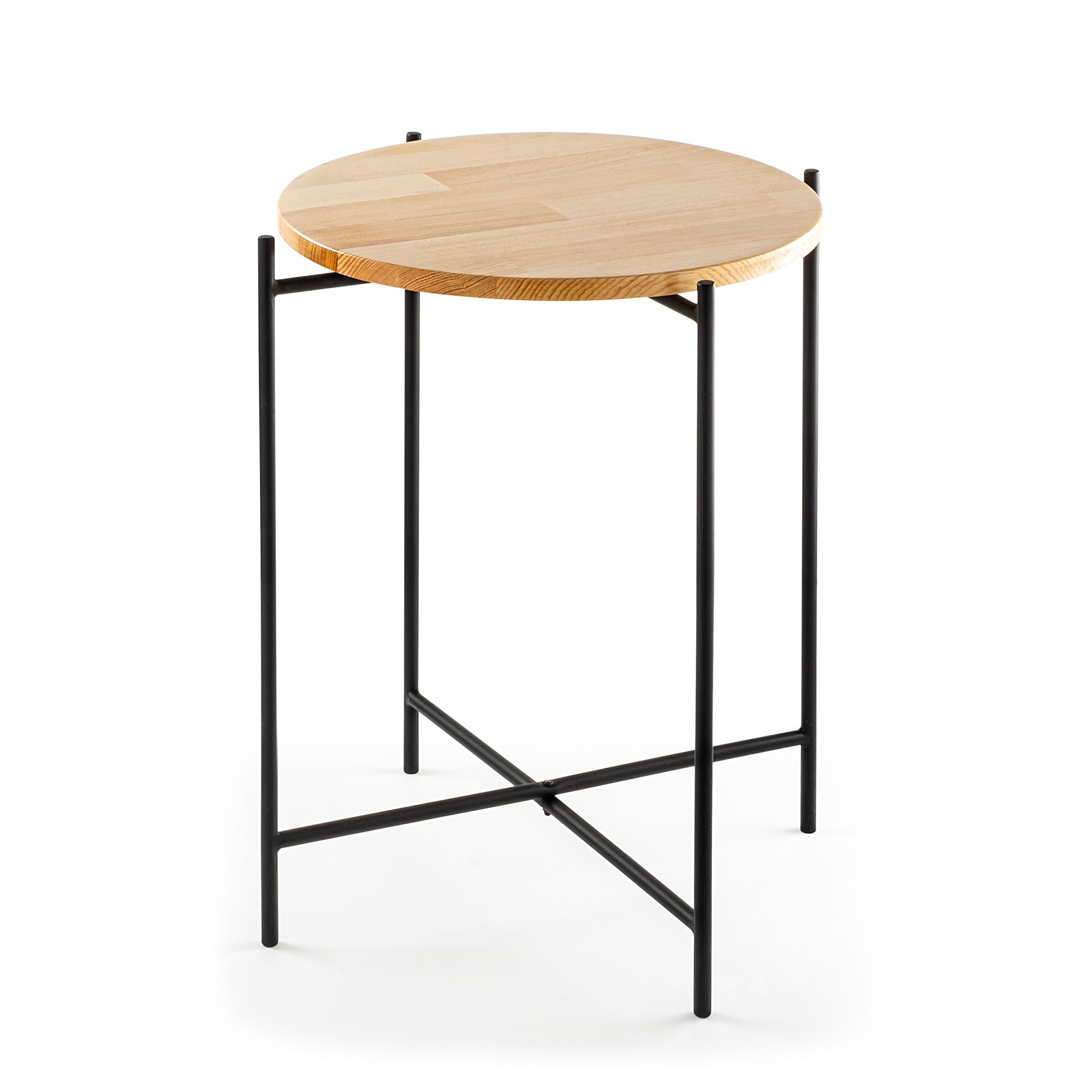 Masuta de cafea, Hanah Home, lemn, negru si natur, 46x46x56 cm, 247HFM1144 — imaginea 6
