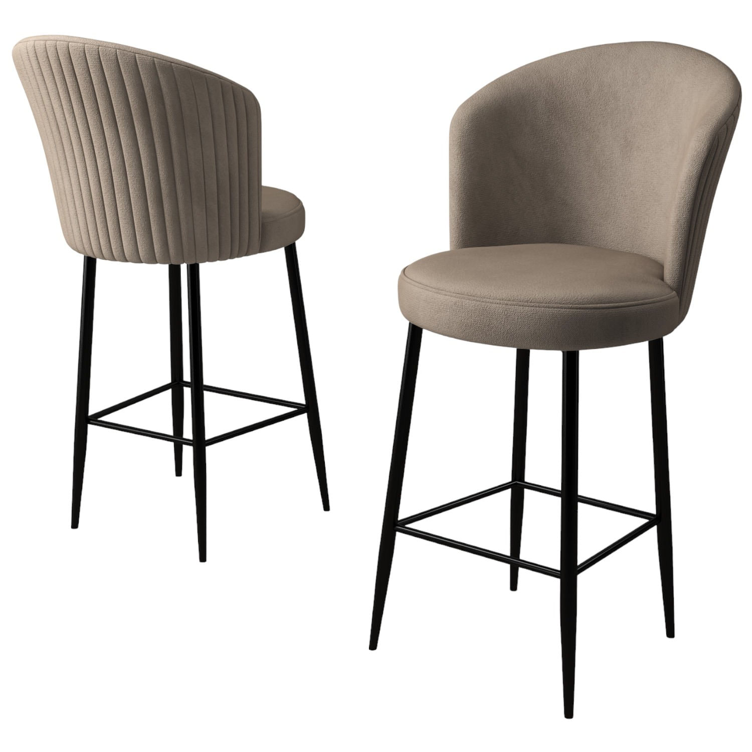 Scaun de bar, Hanah Home, metal, cappuccino si negru, 46x40x107 cm, set 4 piese — imaginea 2