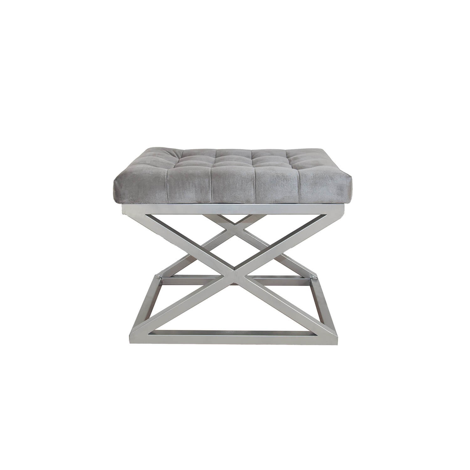 Taburet, Atelier Del Sofa, metal, argintiu gri, 42x50x40 cm