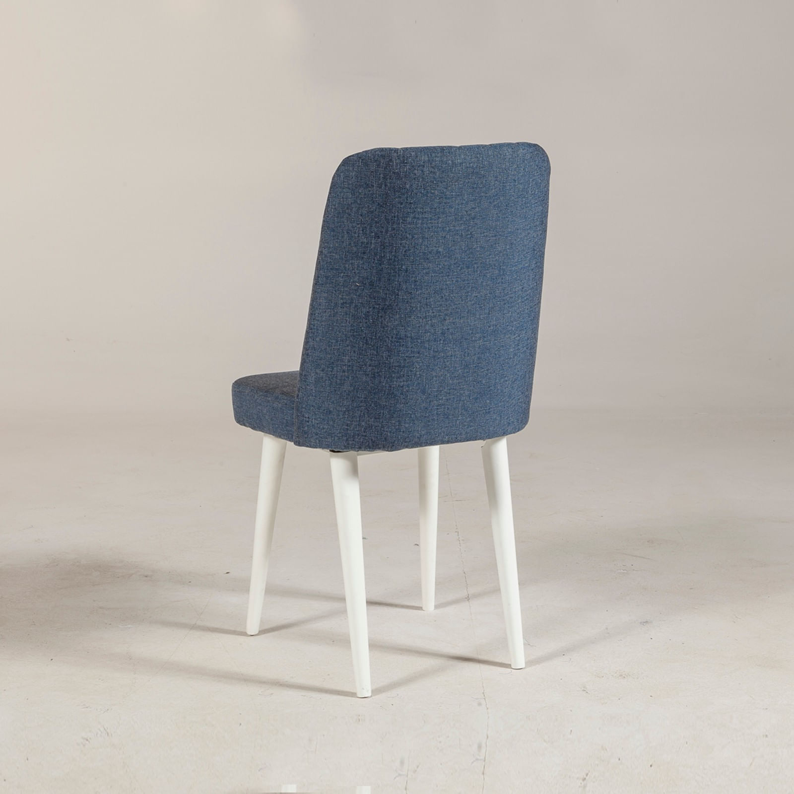 Scaun, Hanah Home, panou din lemn cu melamina, alb, albastru inchis, 47x46x89 cm — imaginea 5